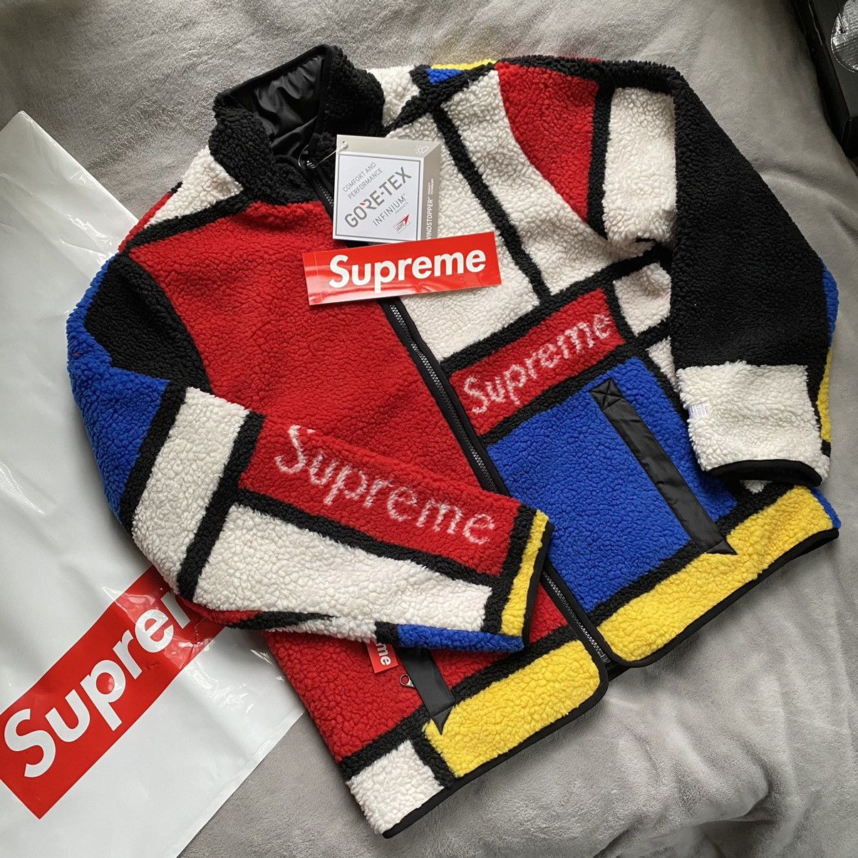 Supreme Reversible Colorblocked Fleece Jacket | Grailed