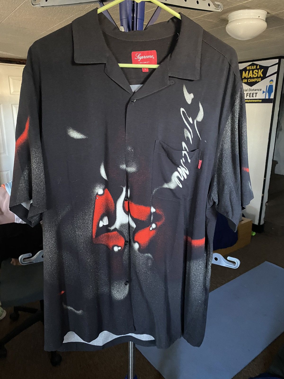 Supreme Supreme Blow Back Rayon Shirt Kiss Smoke Button Up Down