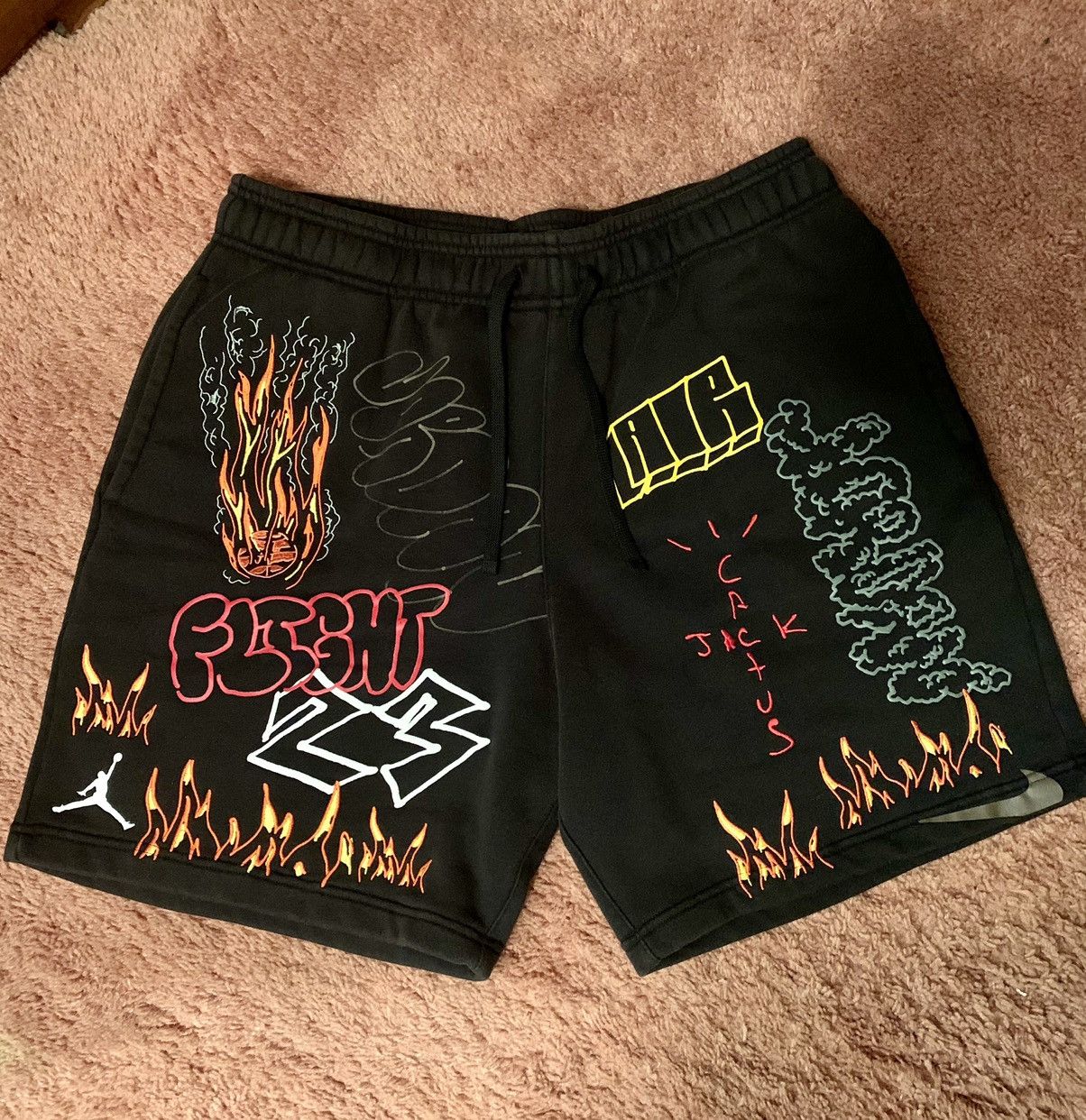 travis scott mj fleece shorts