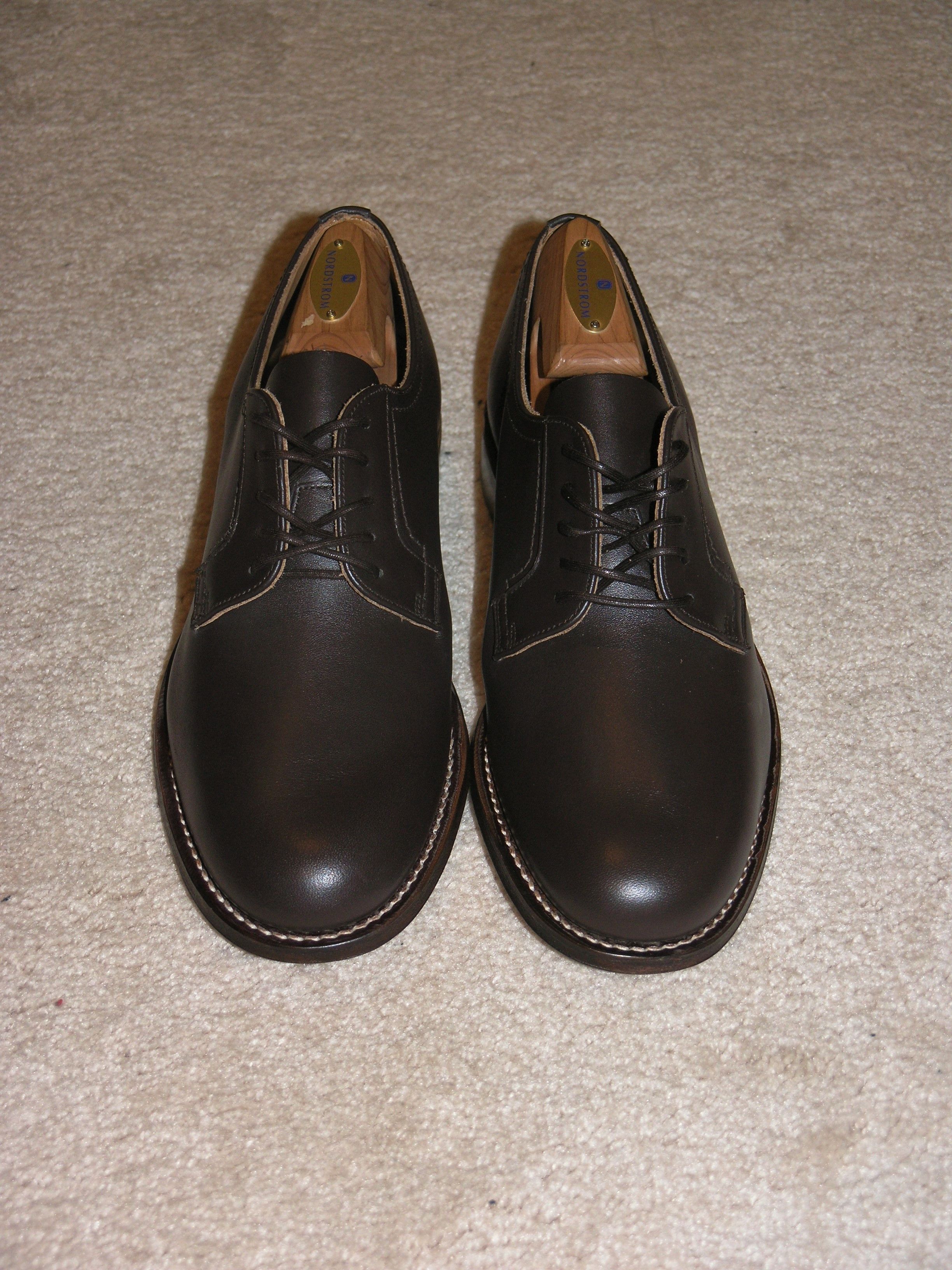 Barkson Brown Leather Derby Dress Shoes US F UK F NWB