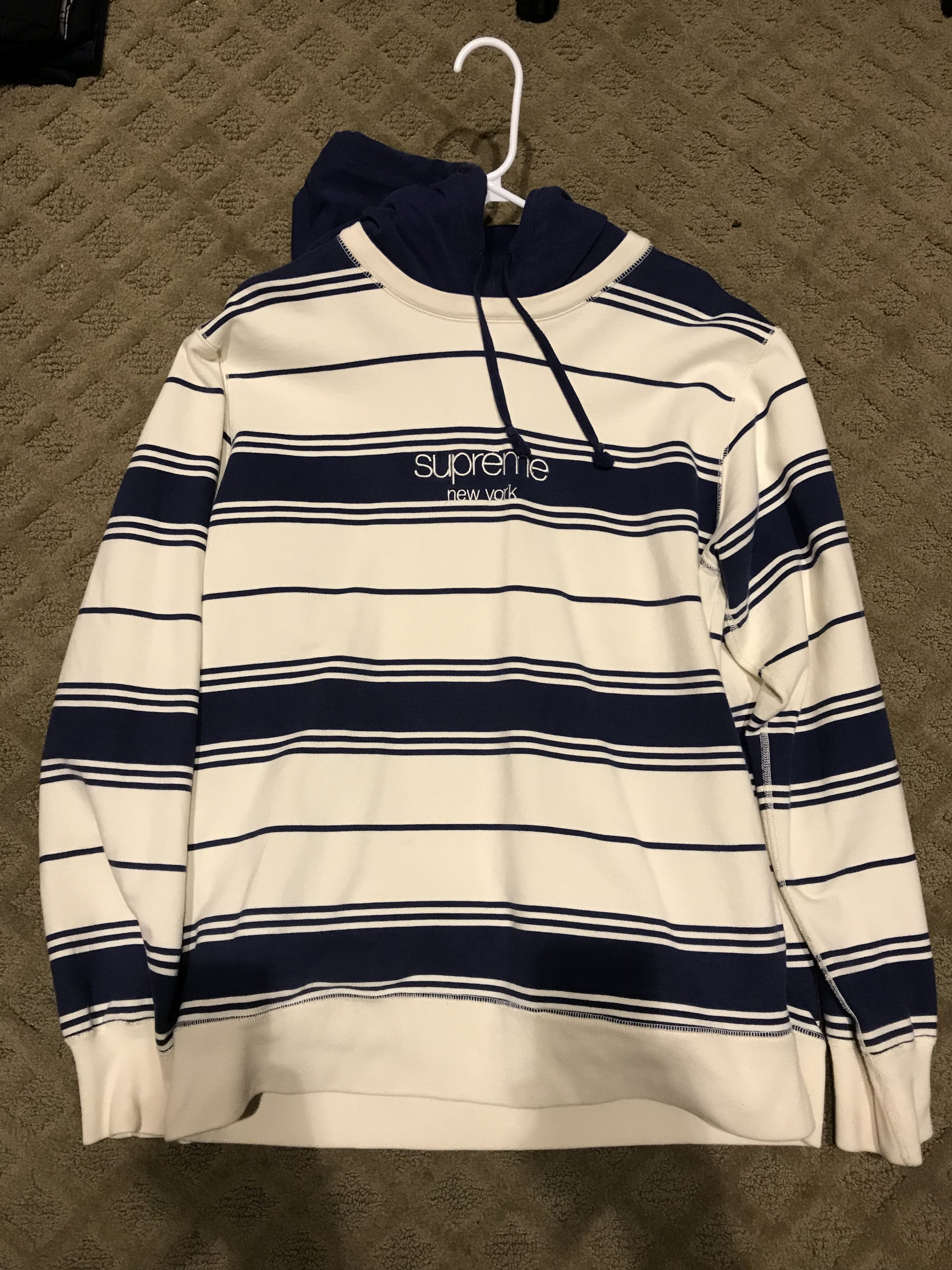 Supreme Red Cotton Stripe Logo Detail Hoodie XL Supreme