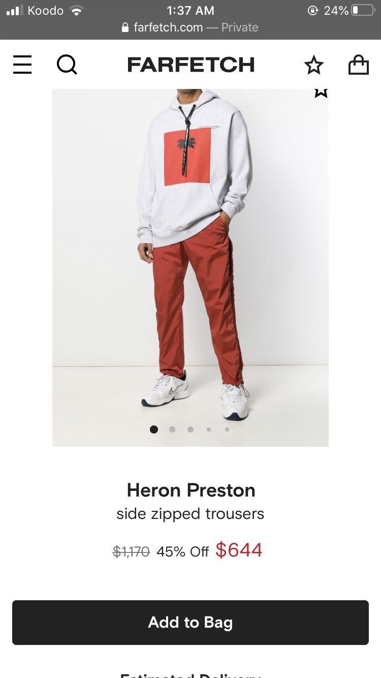 Heron Preston Side Zip Washed Red pants Casual Pants
