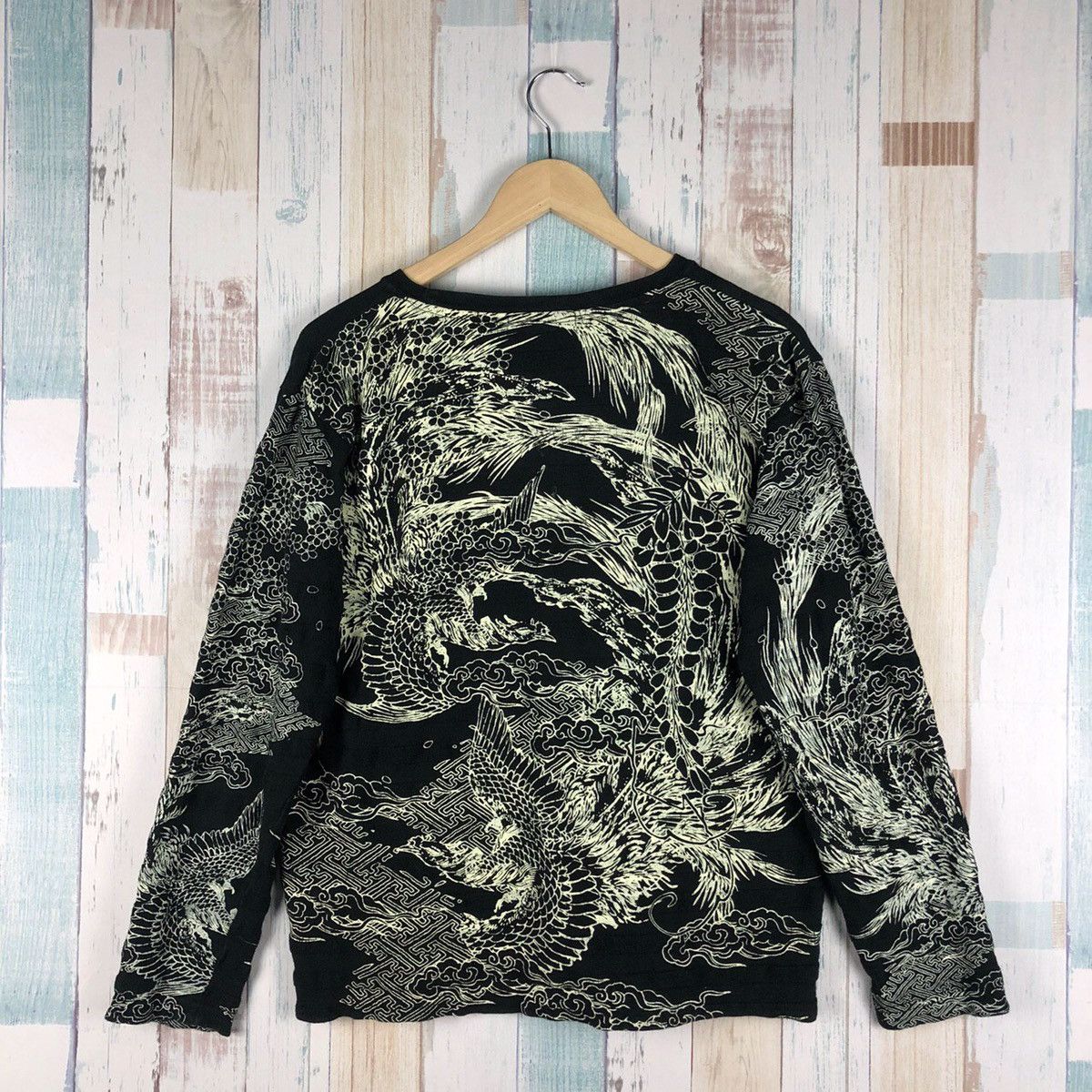 Japanese Brand Vintage Sukajan Phoenix Bird Overprint Longsleeve Size US M / EU 48-50 / 2 - 1 Thumbnail