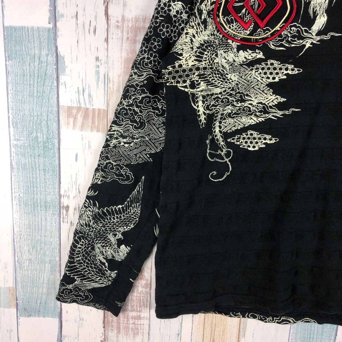 Japanese Brand Vintage Sukajan Phoenix Bird Overprint Longsleeve Size US M / EU 48-50 / 2 - 4 Thumbnail