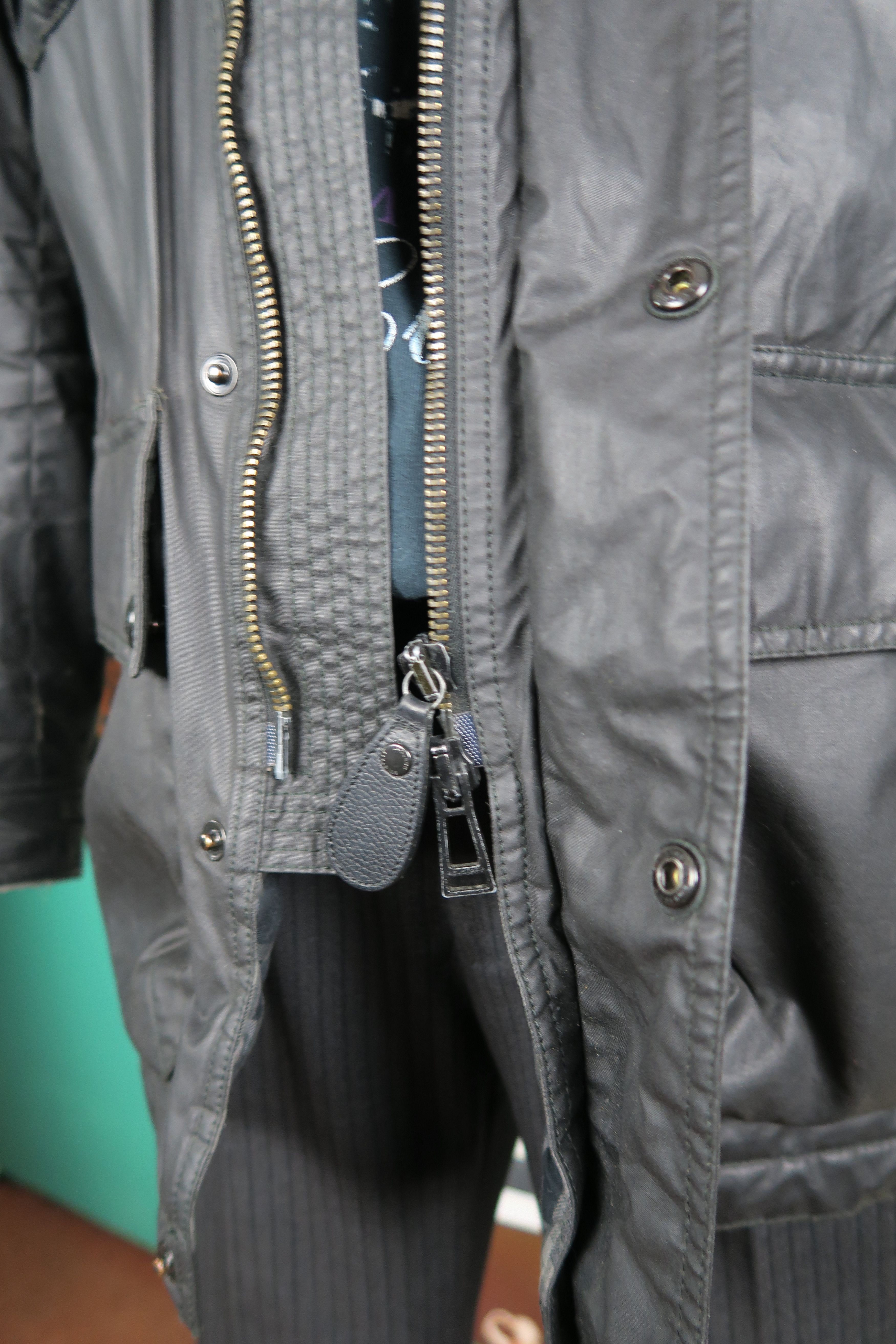 Belstaff Shearling Trimmed Waxed Cotton Belted Coat Size US M / EU 48-50 / 2 - 9 Thumbnail