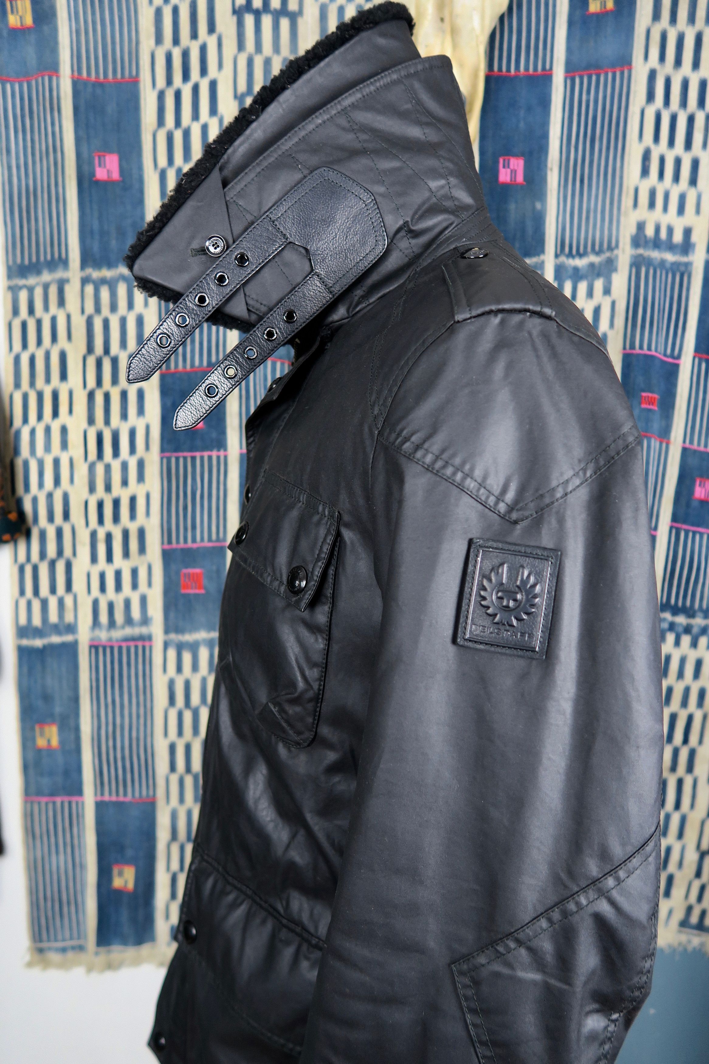 Belstaff Shearling Trimmed Waxed Cotton Belted Coat Size US M / EU 48-50 / 2 - 4 Thumbnail