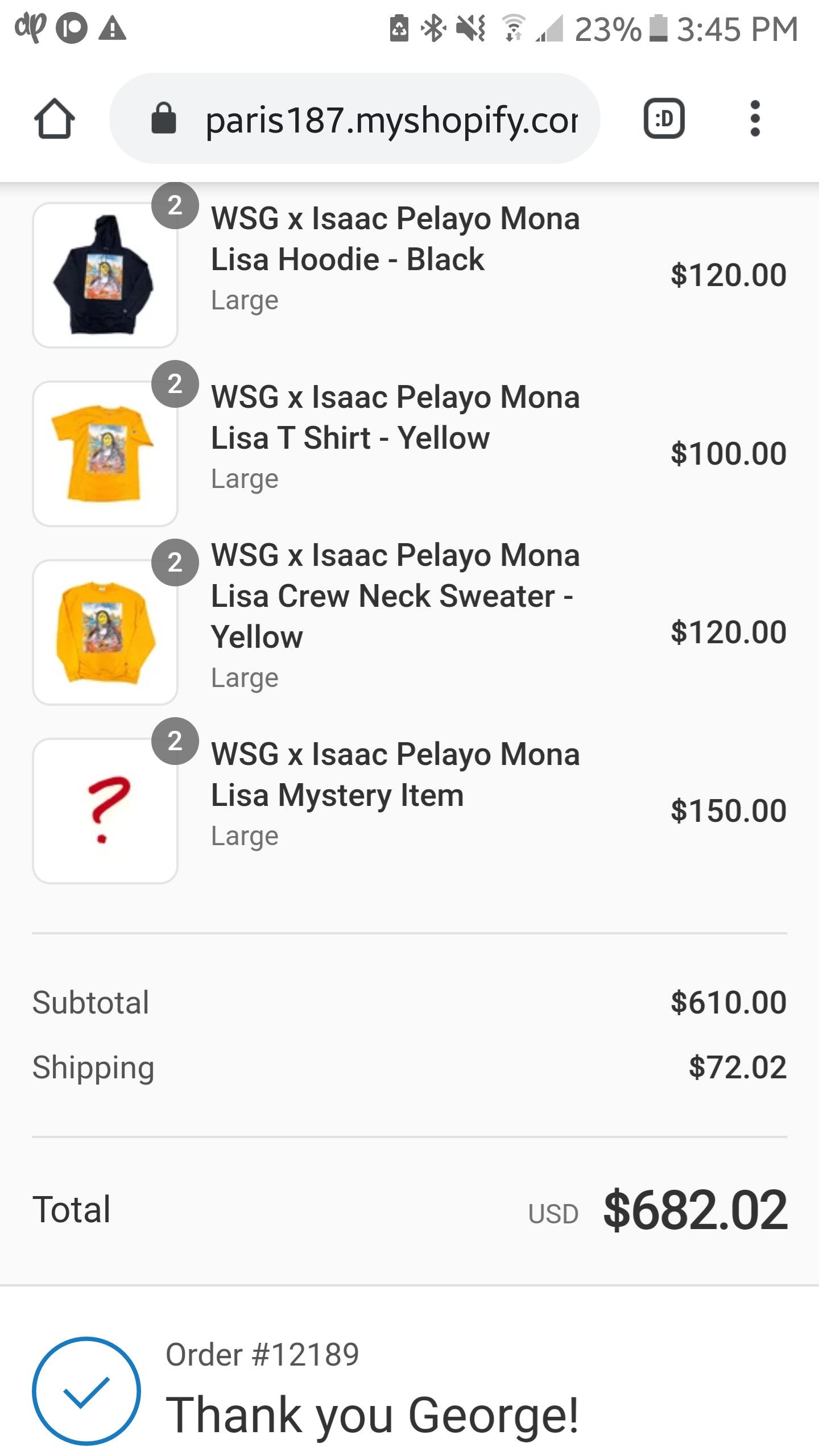 Champion Pray for Paris Crewneck Pelayo Large Yellow Brand New Size US L / EU 52-54 / 3 - 7 Thumbnail