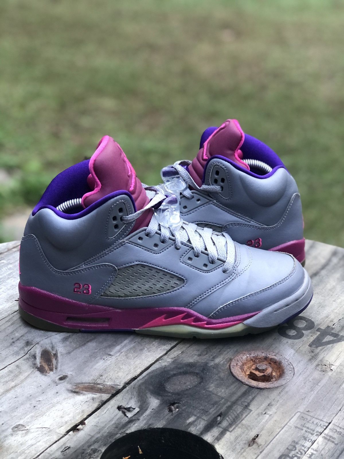 Jordan Brand Air Jordan 5 Retro GS Cement Grey Pink Size 7Y 440892 009 Grailed