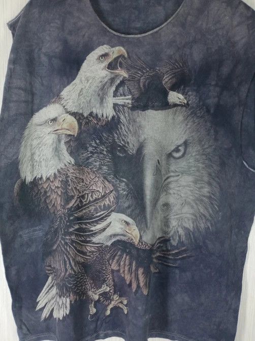 Habitat × Vintage Vintage Eagle Big Logo Tie Dye Overprint Sleeveless Tshirt Size US XL / EU 56 / 4 - 1 Thumbnail