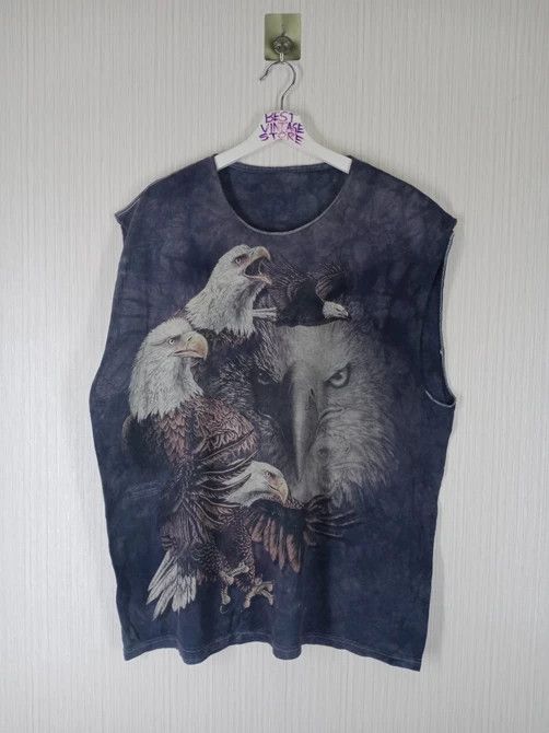 Habitat × Vintage Vintage Eagle Big Logo Tie Dye Overprint Sleeveless Tshirt Size US XL / EU 56 / 4 - 2 Thumbnail