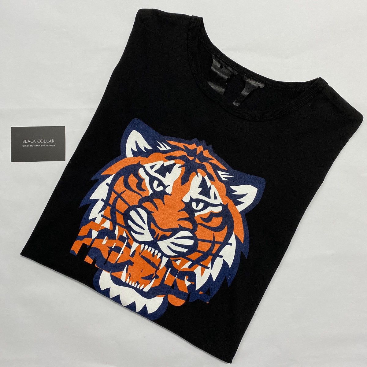 VLONE Friends Detroit Tigers Blue & Orange store on Black T-shirt