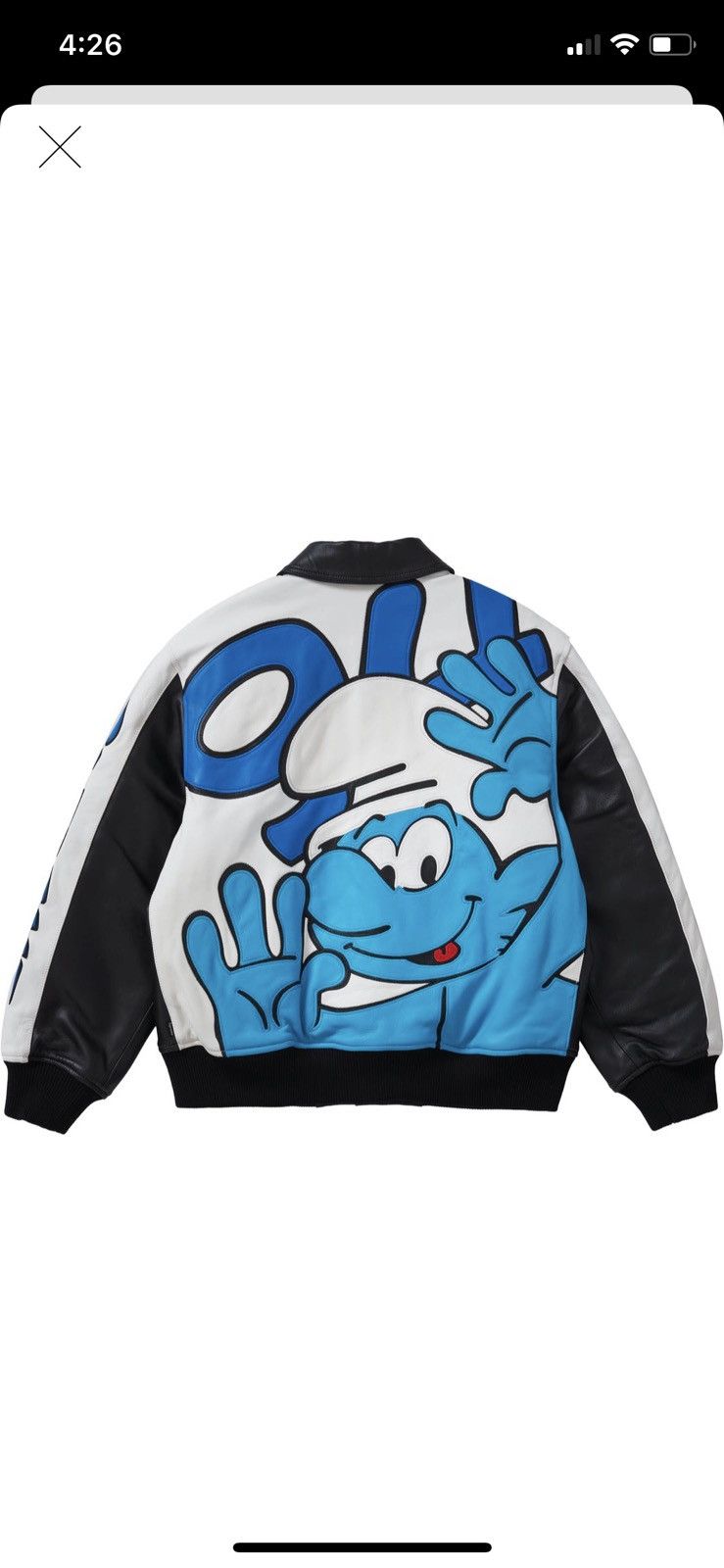 Supreme Supreme smurf leather varsity jacket | Grailed