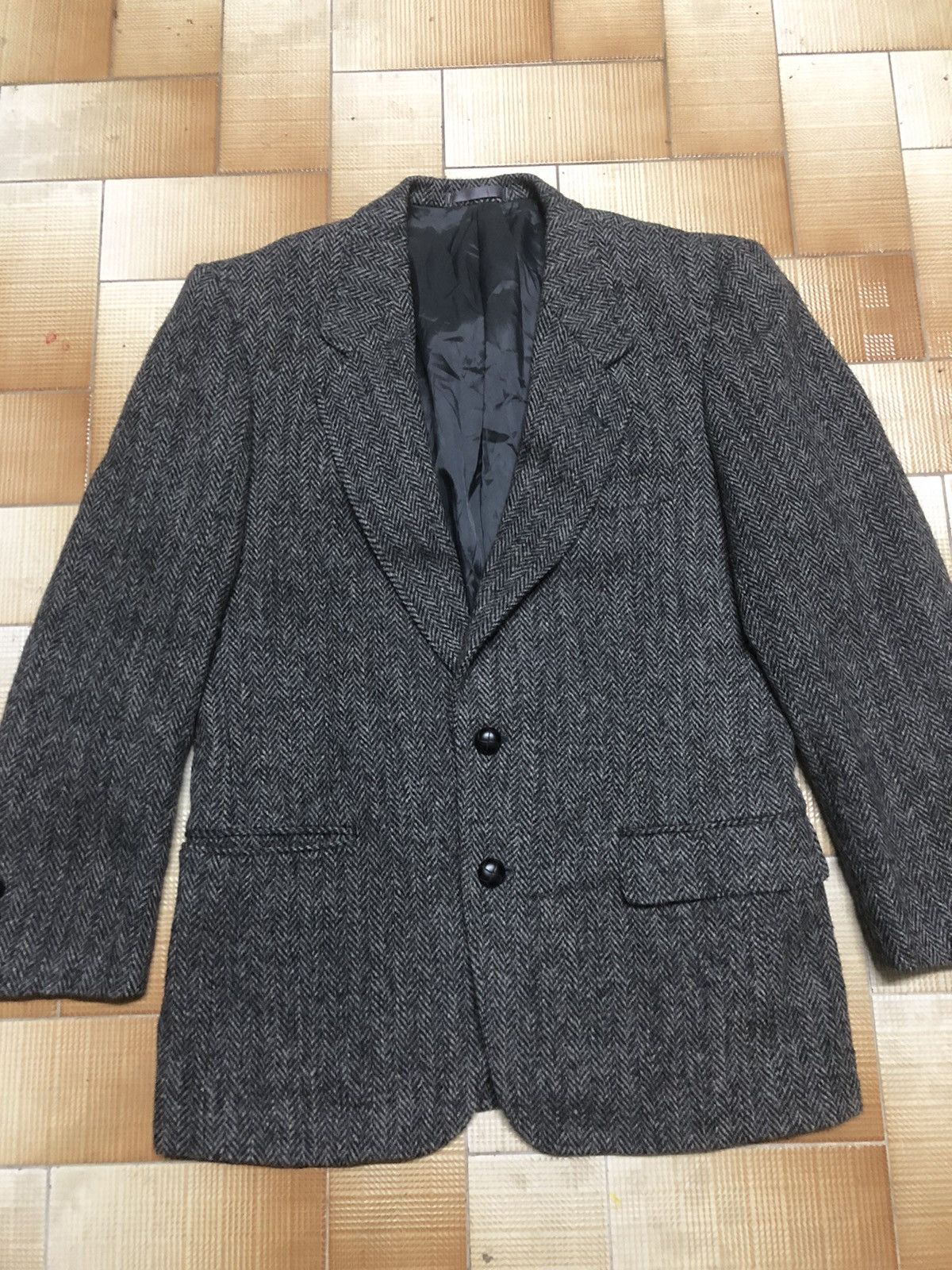 Harris Tweed Nice Houndstooth Coat Harris Tweed Medium Size 38S - 4 Thumbnail