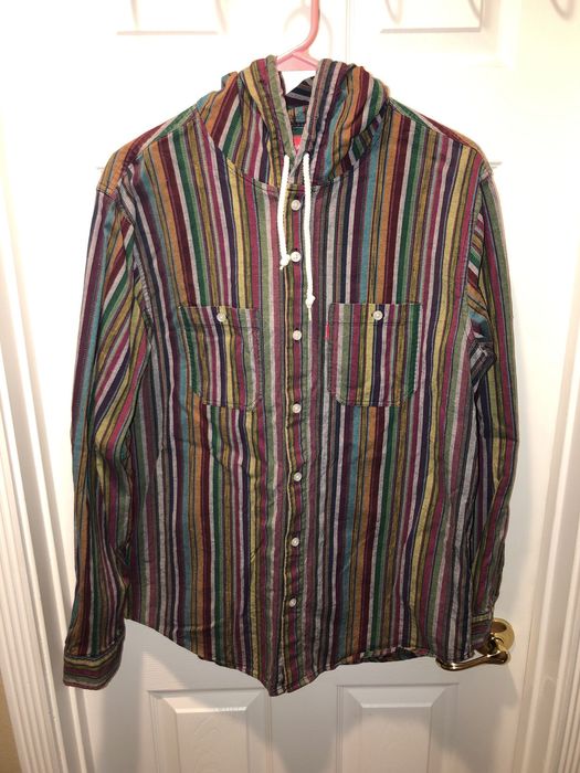 Supreme Supreme Striped Madras Hooded Shirt | Grailed