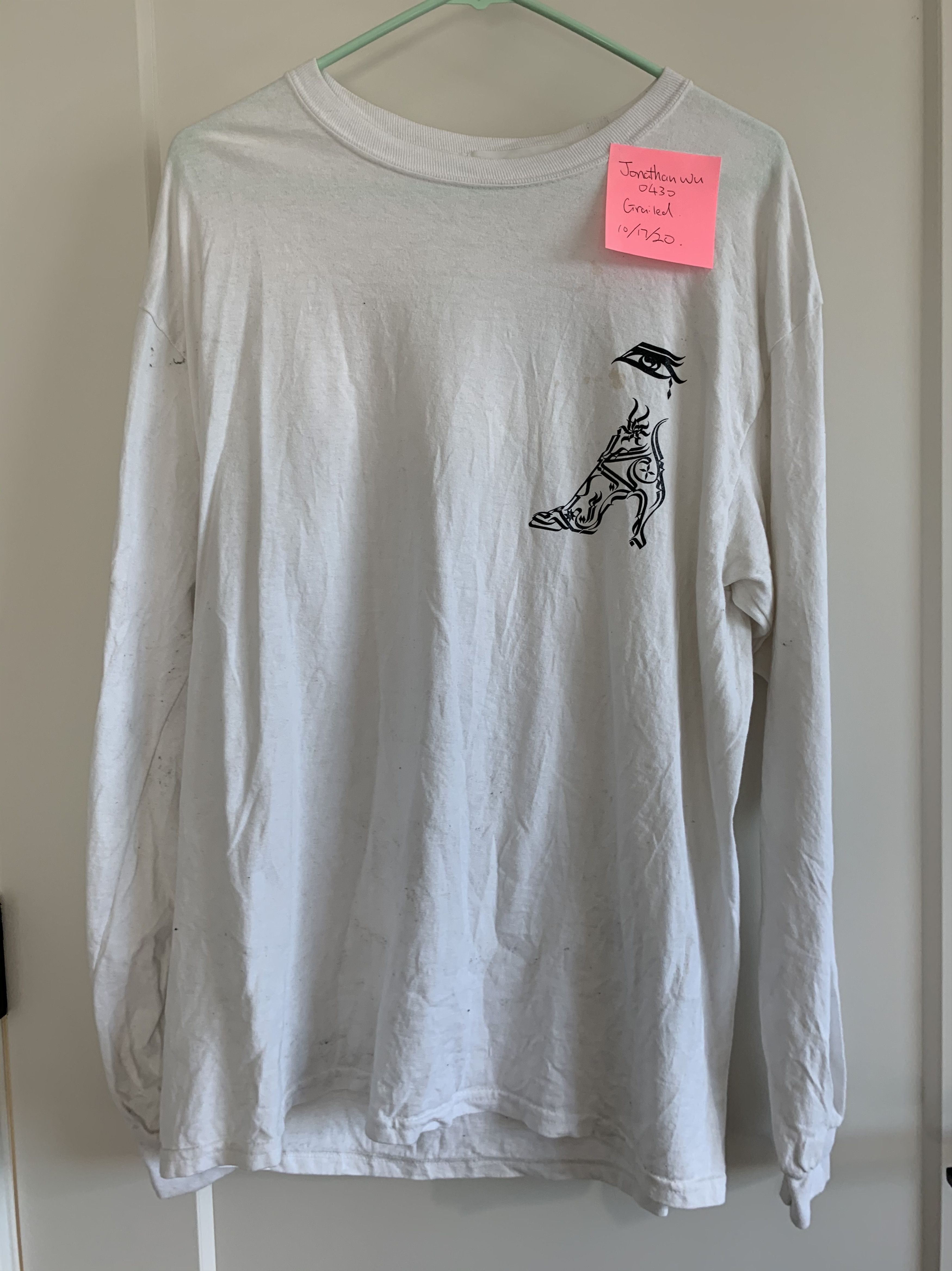Toga Toga Virilis White Graphic Long Sleeve Shirt Cut and Sewn 