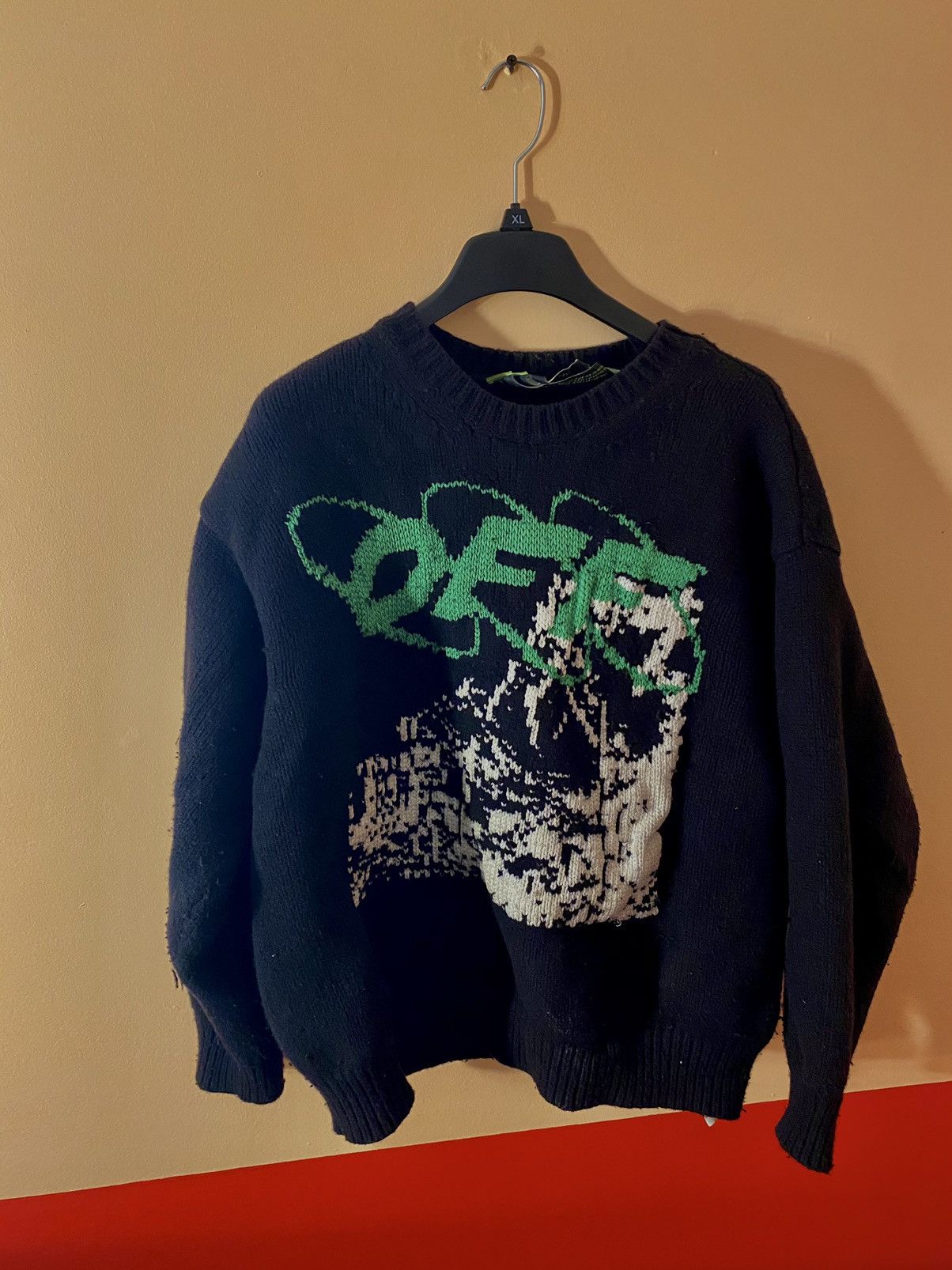 OffWhite OffWhite Ruined Factory Knit Sweater *WORN BY PLAYBOI CARTI