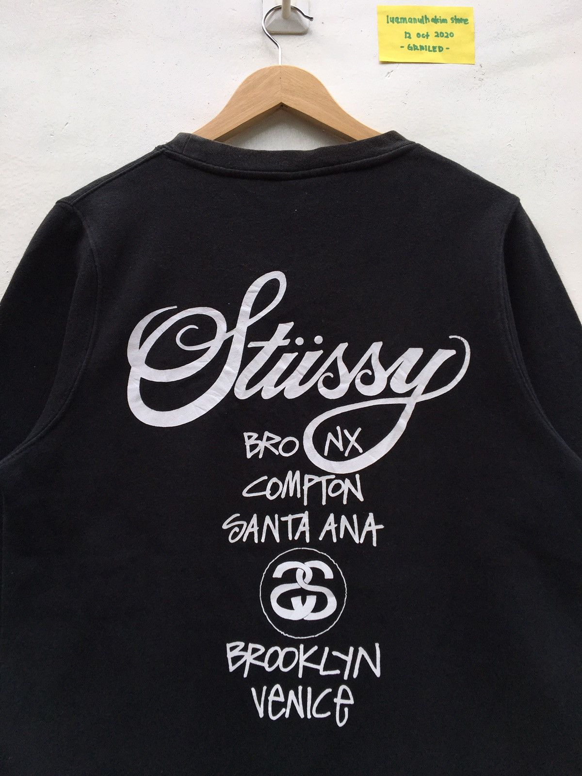 Stussy BigLogo Paris New York Spellout Sweatshirt