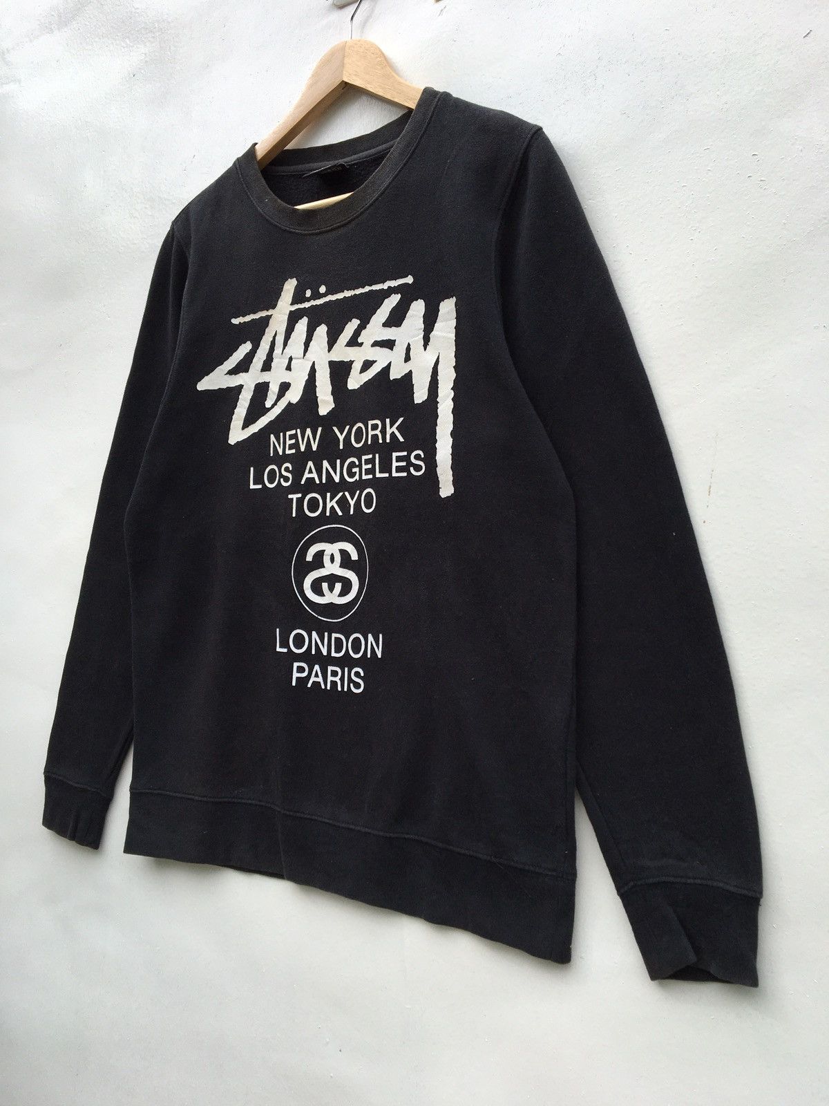 Stussy Stussy BigLogo Paris New York Spellout Sweatshirt Size US S / EU 44-46 / 1 - 7 Thumbnail