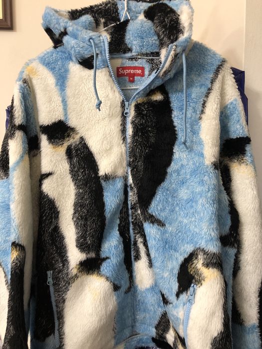 Supreme Supreme Penguins Hooded Fleece Jacket Blue | Grailed