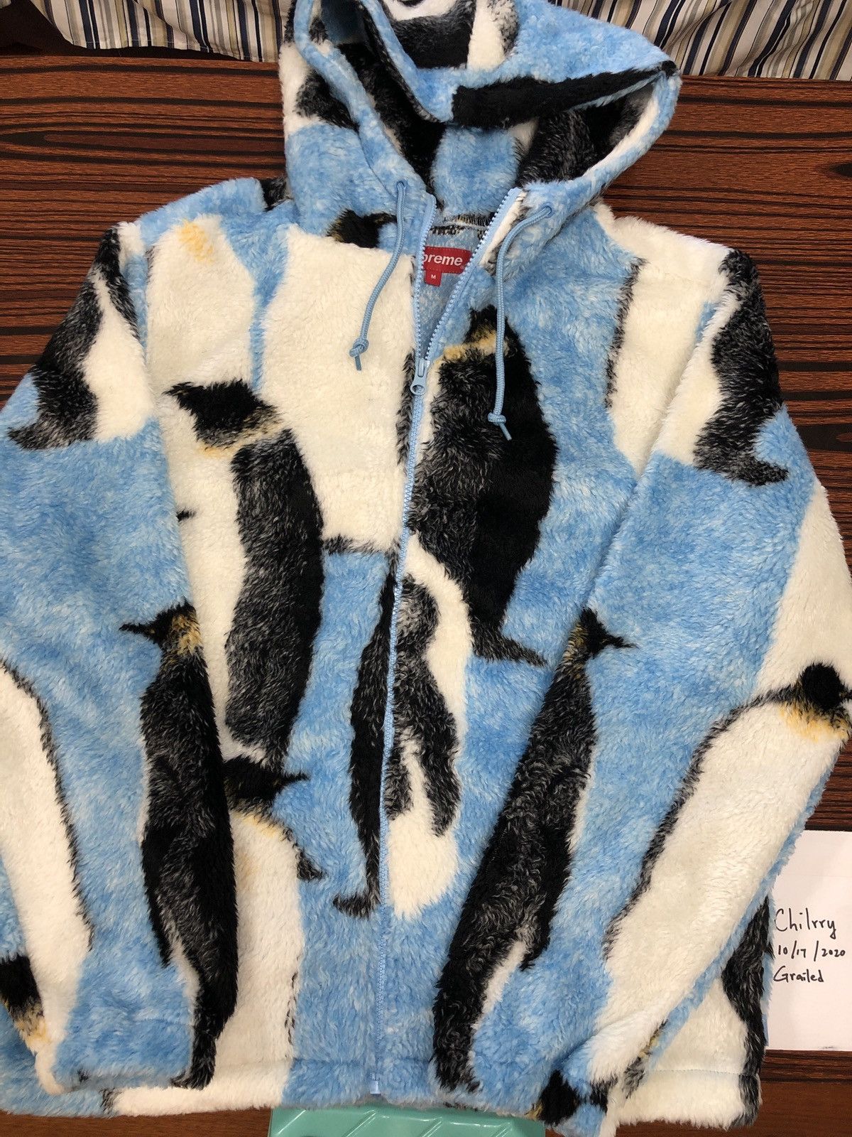 Supreme Supreme Penguins Hooded Fleece Jacket Blue | Grailed