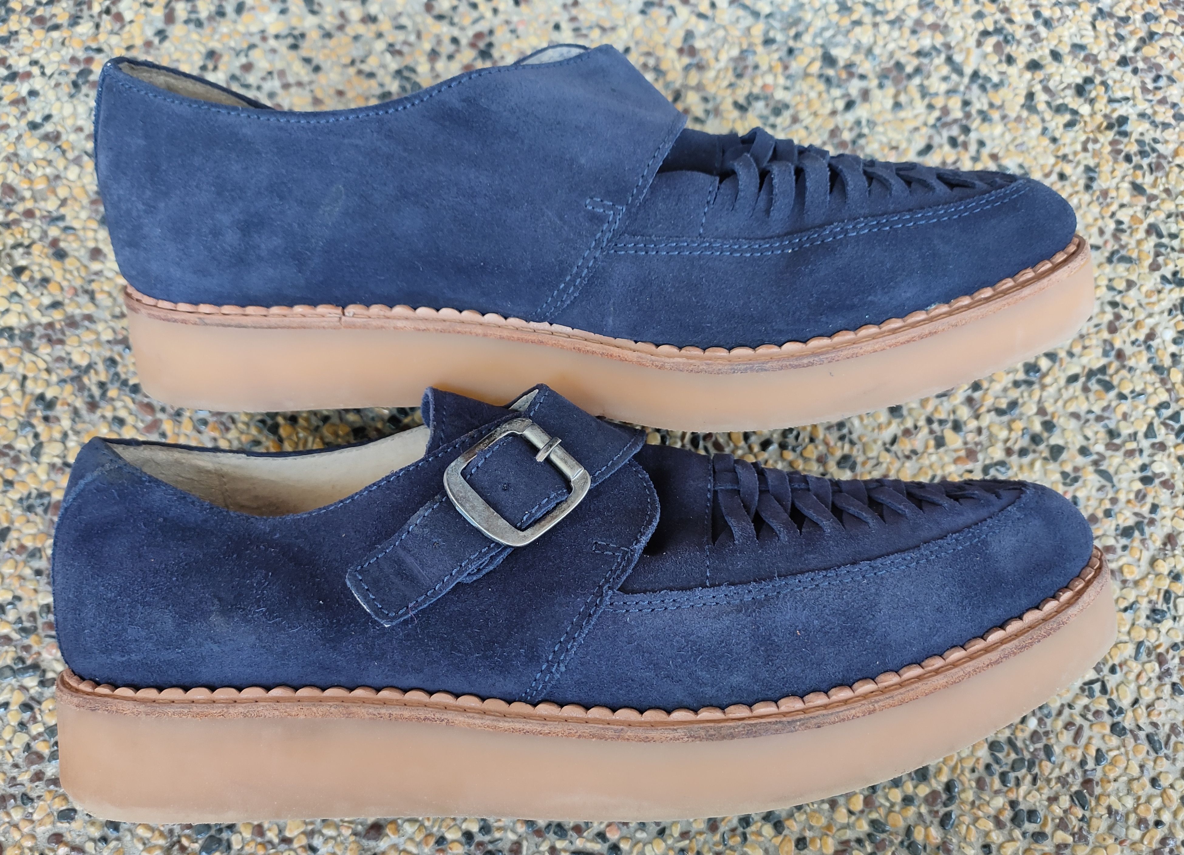 Diesel DIESEL Navy Suede Khallat Monk Strap Loafer Size US 10 / EU 43 - 2 Thumbnail