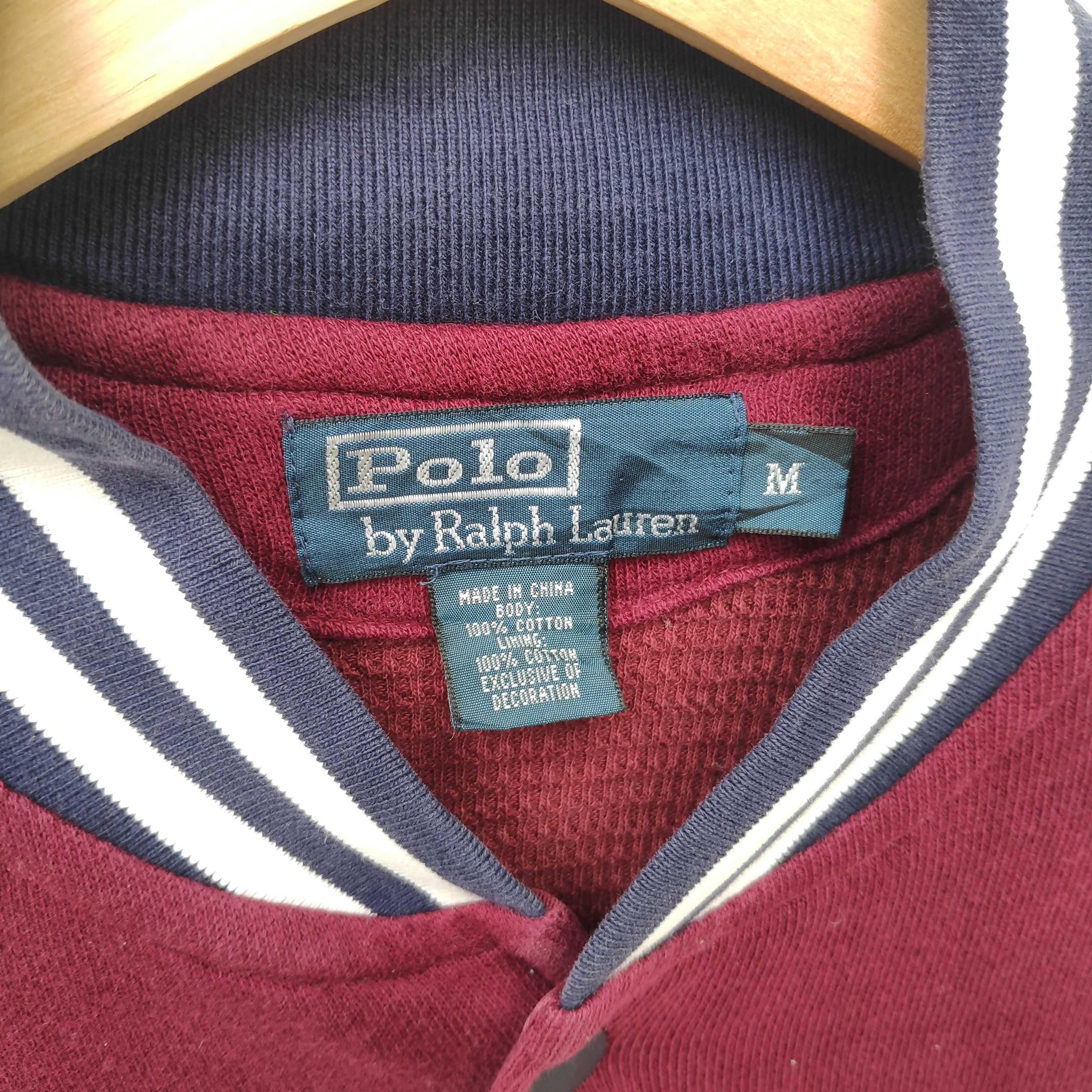 Polo Ralph Lauren × Ralph Lauren × Vintage Vintage POLO RALPH LAUREN Varsity Jacket Medium Maroon Size US M / EU 48-50 / 2 - 4 Thumbnail