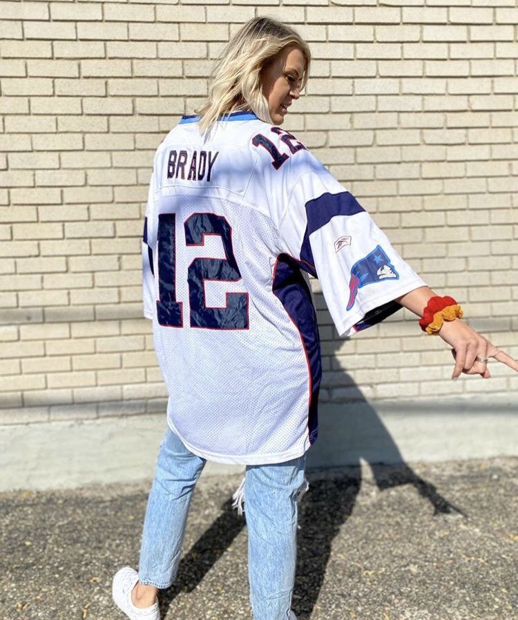 VINTAGE RARE** TOM BRADY New England Patriots Reebok White Away Jersey -  Size XL