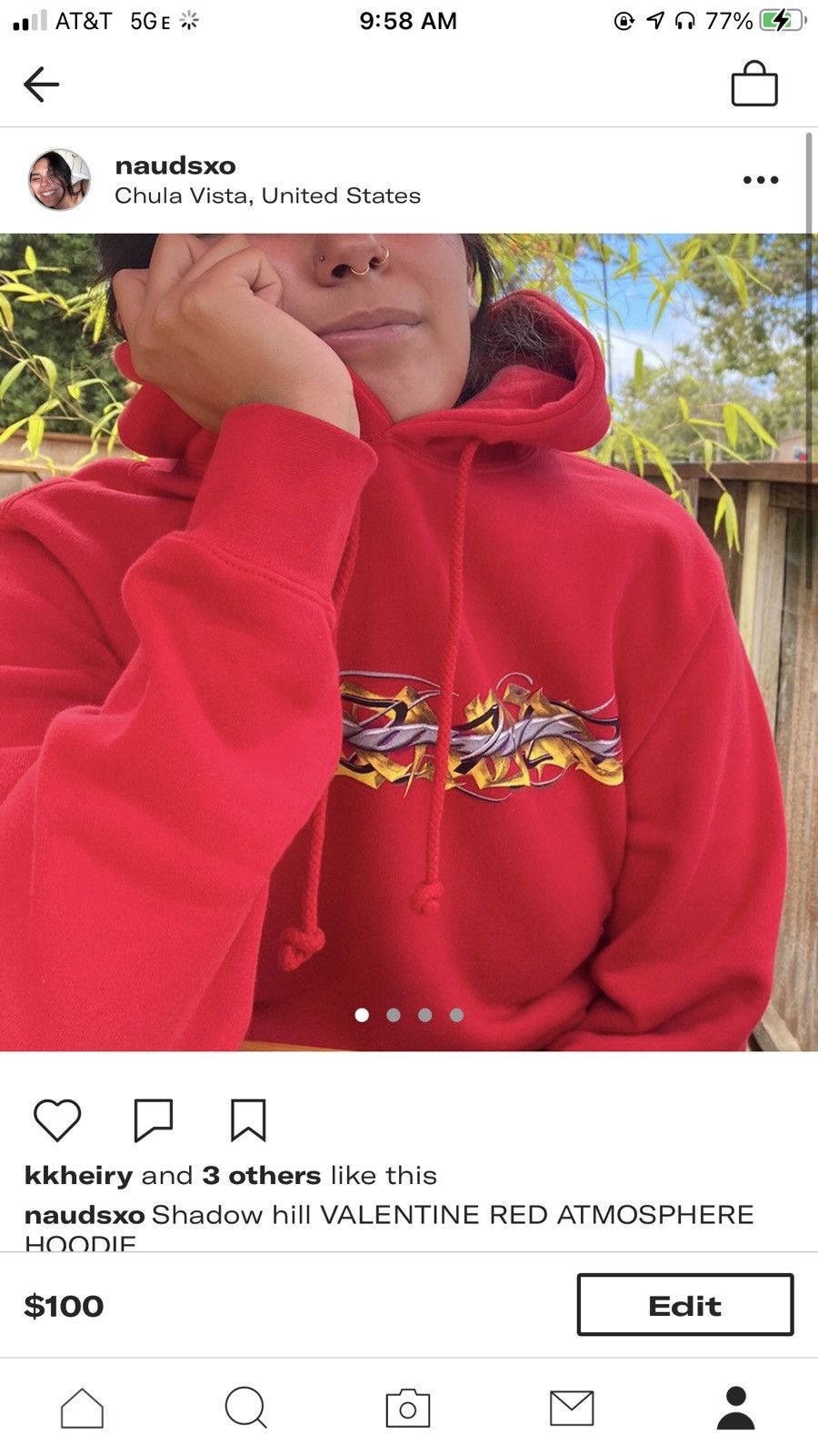 Shadow hill red hoodie online