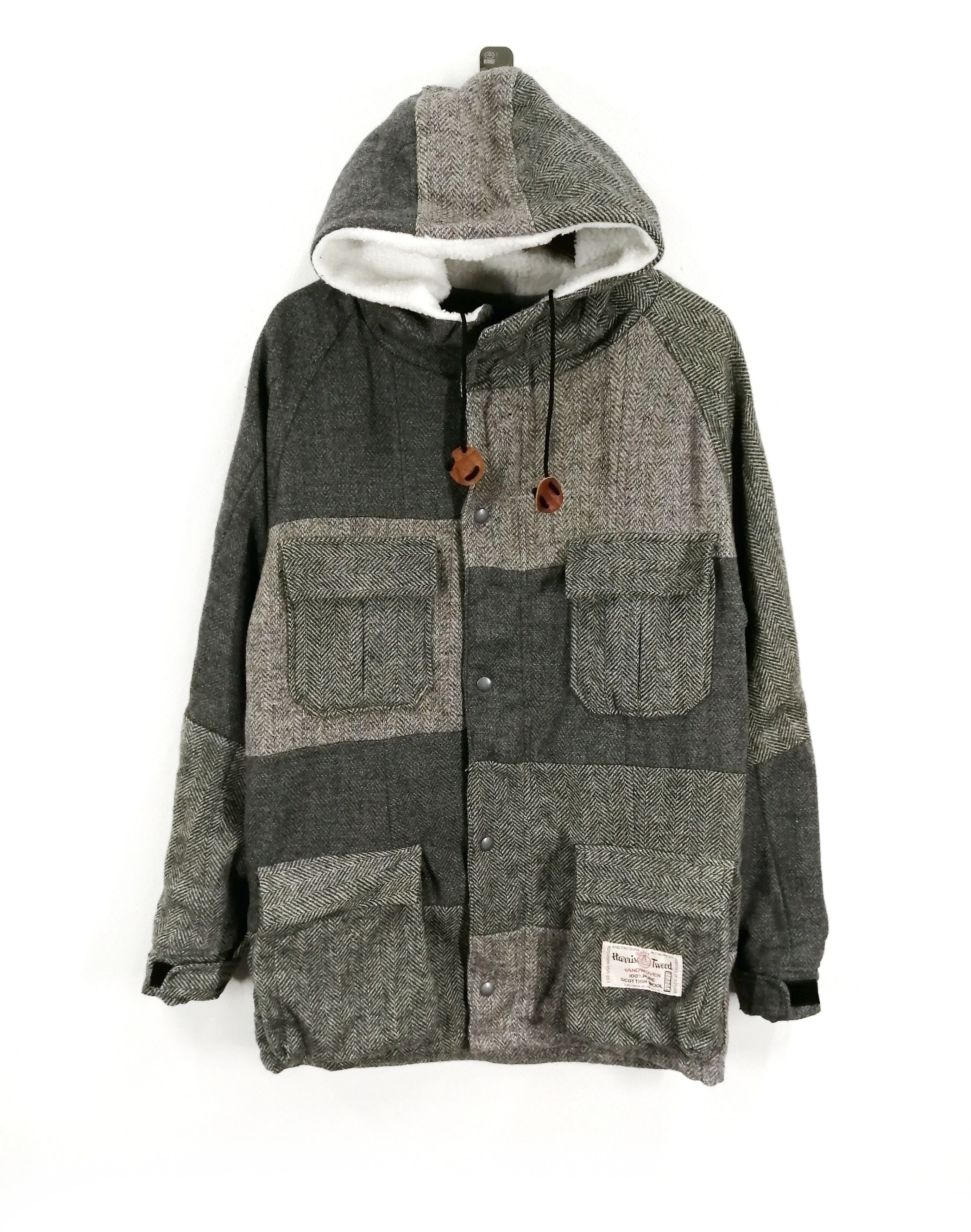 Designer × Harris Tweed Harris Tweed Patchwork Handwoven Wool Cargo ...