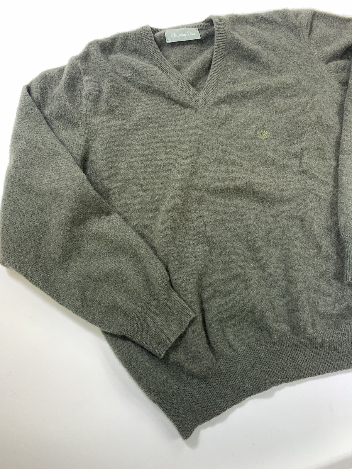 Christian Dior Monsieur × Dior × Vintage Vintage Christian Dior Olive Cashmere Knit Sweater Size US S / EU 44-46 / 1 - 4 Thumbnail