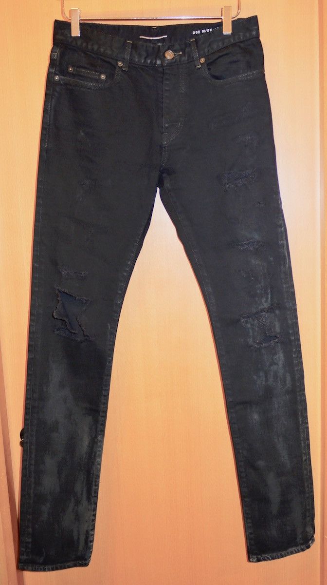 Saint Laurent Paris Saint Laurent Paris 14FW Destroyed Black D02 Denim Size US 30 / EU 46 - 1 Thumbnail