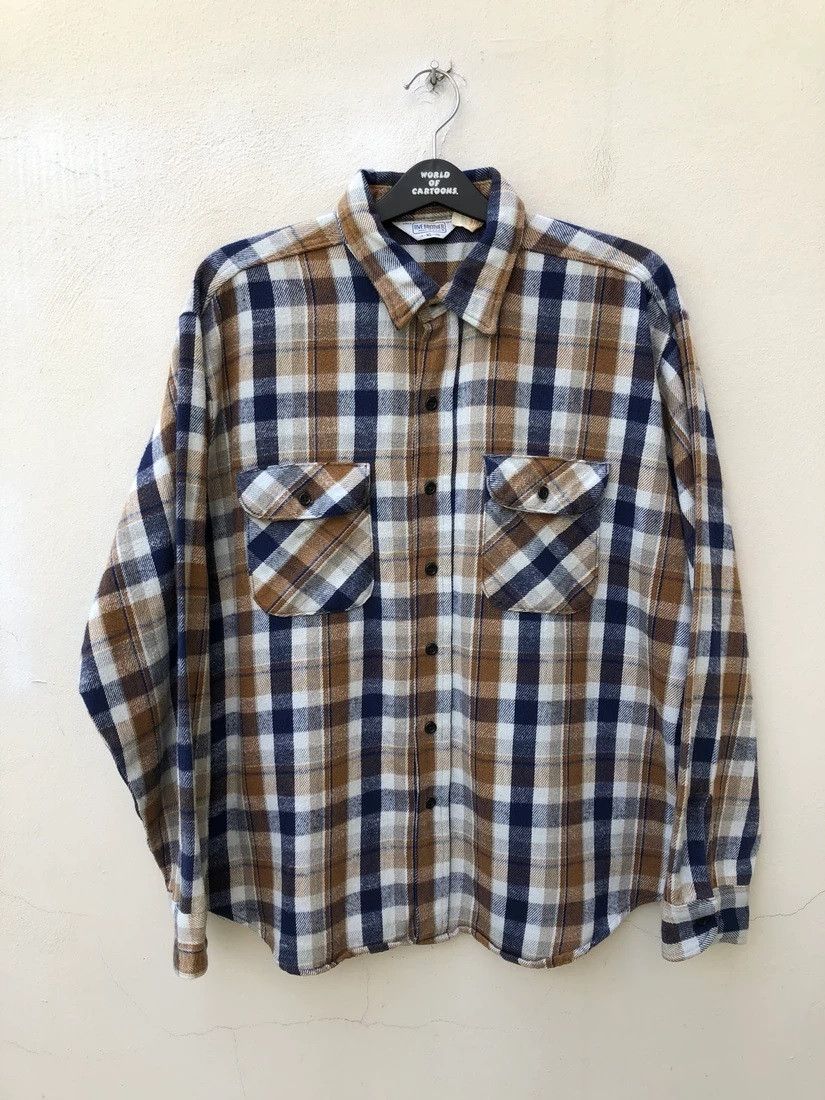 Flannel Vintage 70s 80s Five Brother Usa Checkered Flannel Shirt Size US XL / EU 56 / 4 - 1 Thumbnail