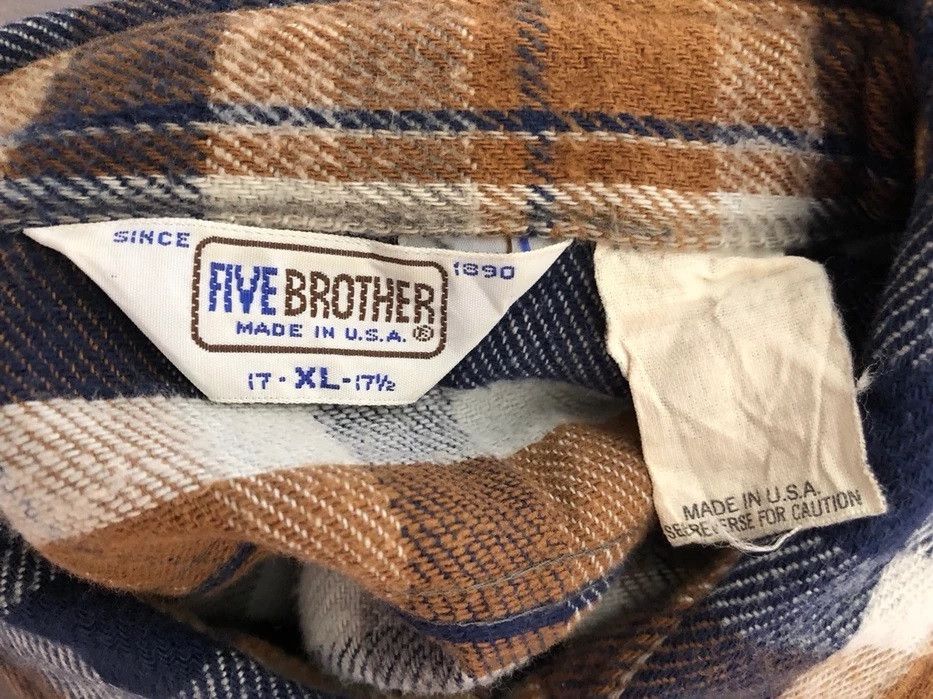 Flannel Vintage 70s 80s Five Brother Usa Checkered Flannel Shirt Size US XL / EU 56 / 4 - 5 Thumbnail