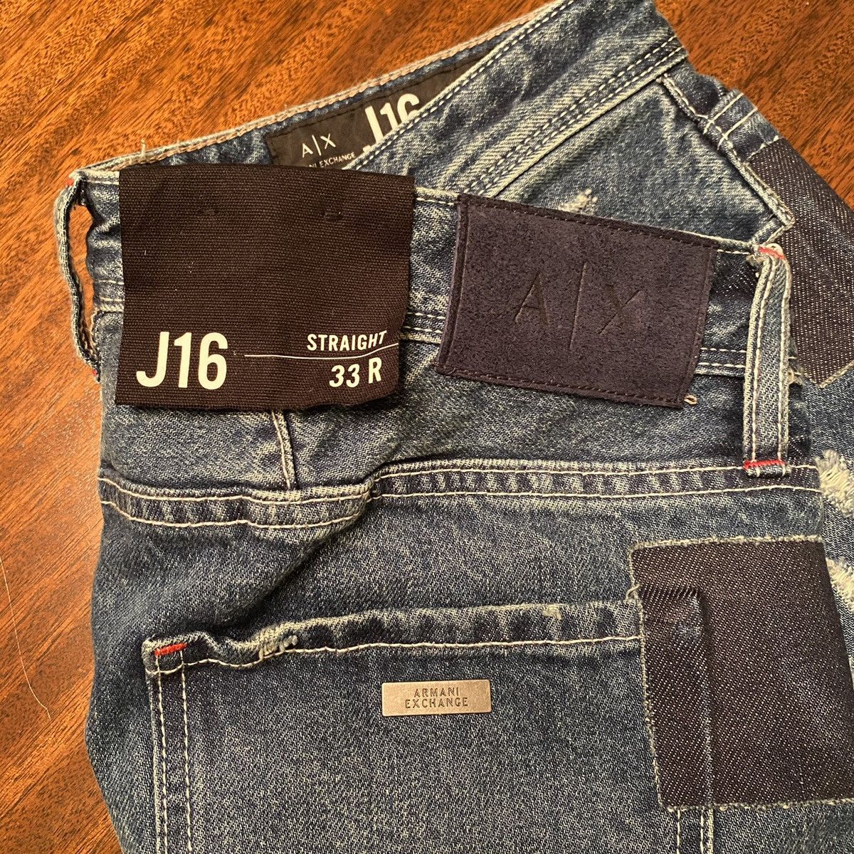 Armani × Armani Exchange Brand NWT Armani Patchwork & Distressed Denim Jeans -Size 33 Size US 33 - 3 Thumbnail