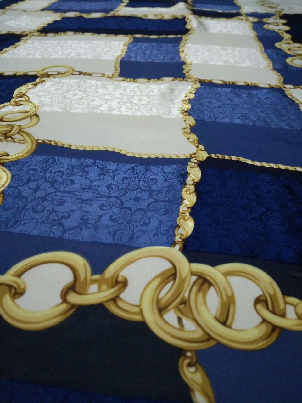 Lui di Lancetti LANCETTI Gold Chains Silk Scarf Muffler Shawl Scarves Size ONE SIZE - 5 Thumbnail