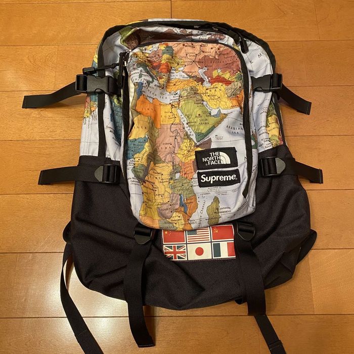 Supreme world map clearance backpack