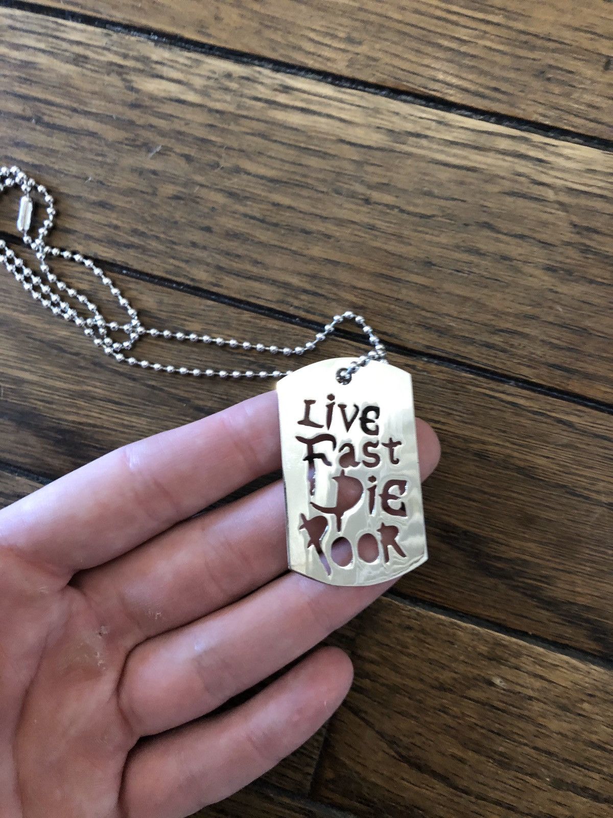 Superrradical Too Poor Live Fast Die Poor Chain Necklace ❄️🧊 Peep Tracy FTP Size ONE SIZE - 2 Thumbnail