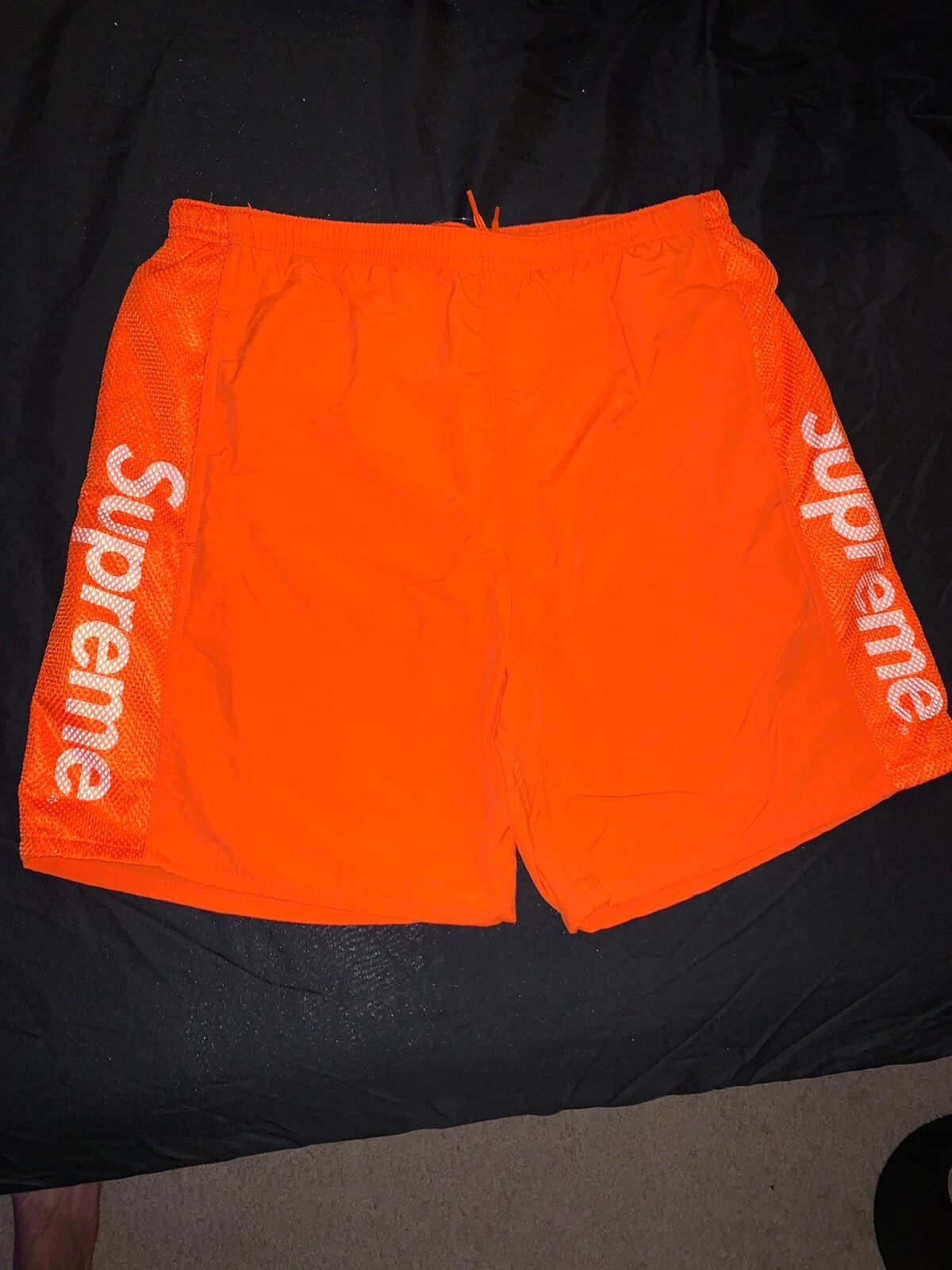 Supreme Supreme Swim Shorts Water Mesh Panel Orange Medium   Grailed
