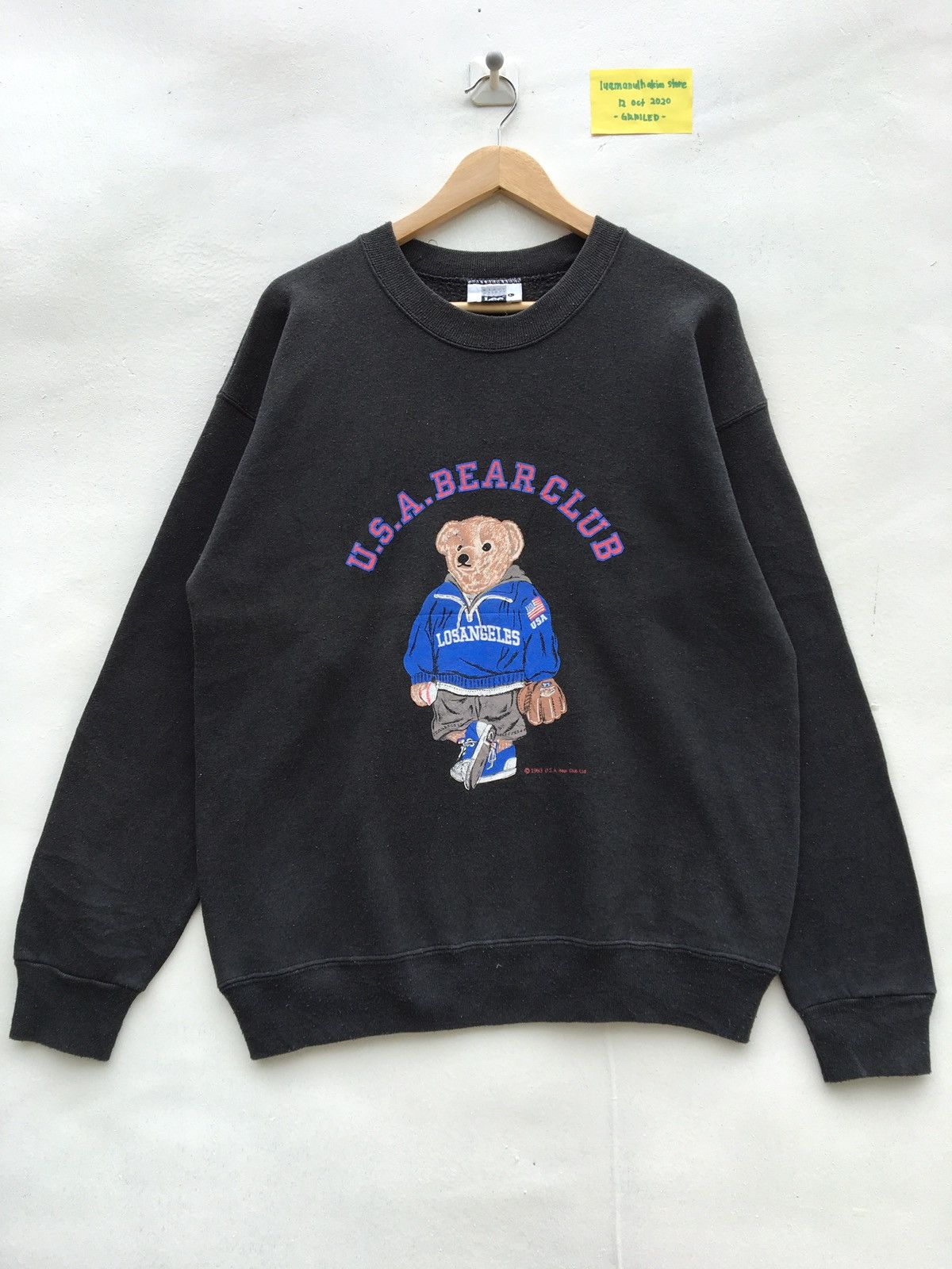 Lee Vintage USA Bear Club Los Angeles 1993 Sweatshirt Size US L / EU 52-54 / 3 - 1 Thumbnail