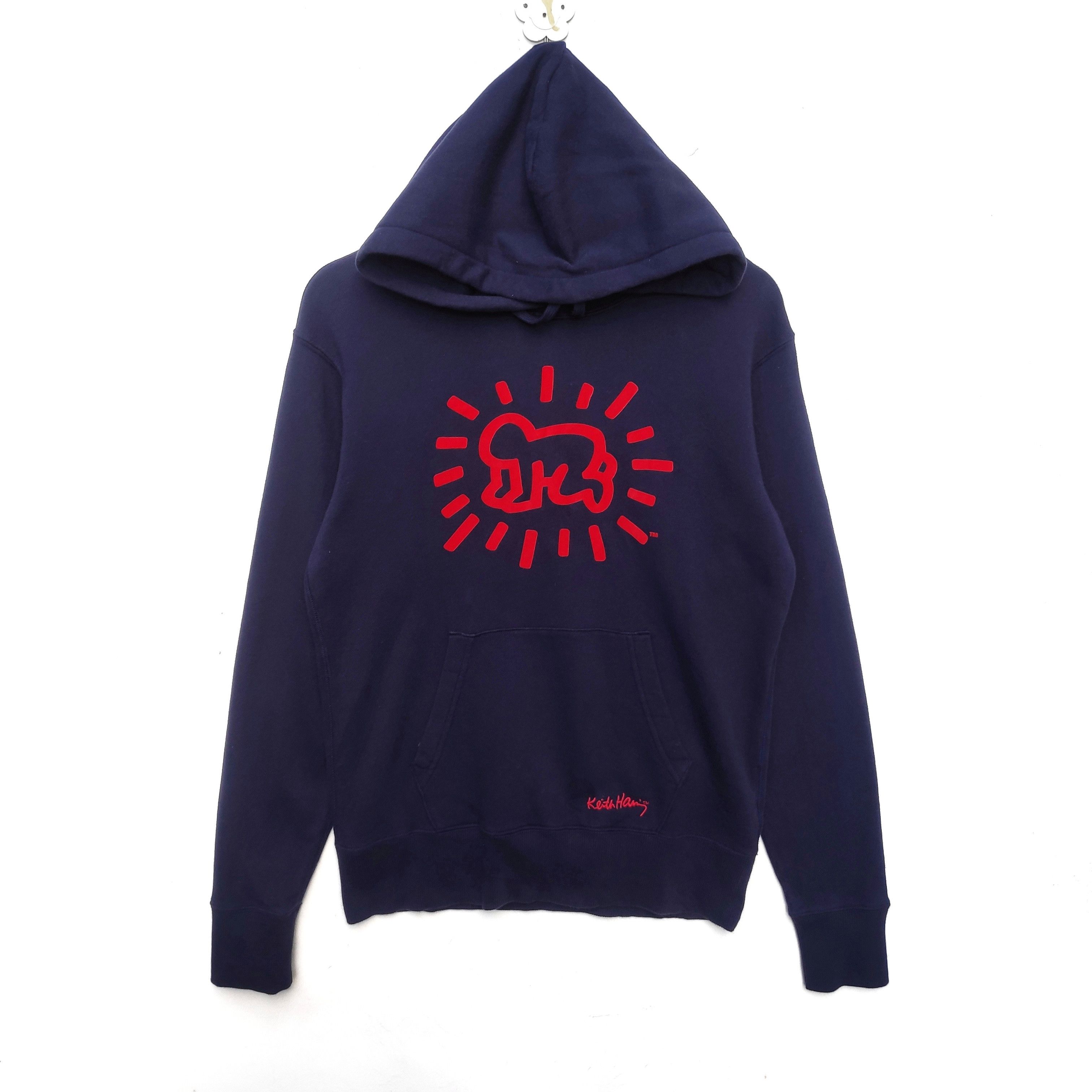 Keith Haring Uniqlo Hoodie Small Size Streetwear Dark Blue