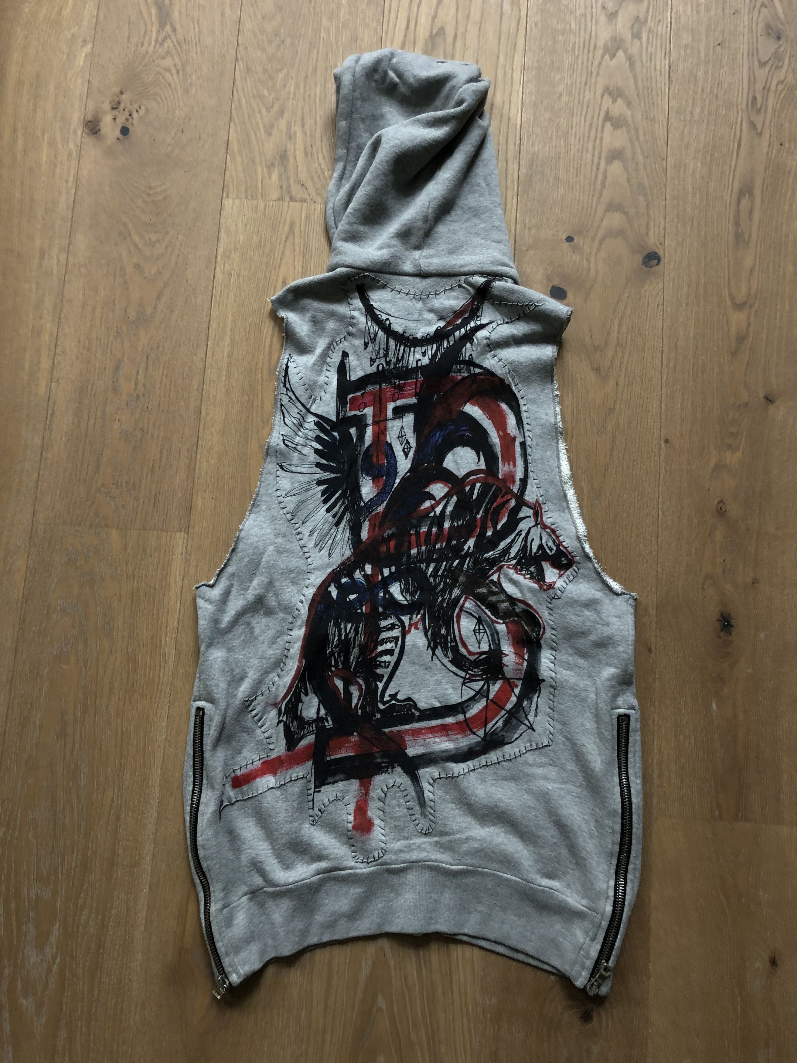 Balmain sleeveless hoodie sales