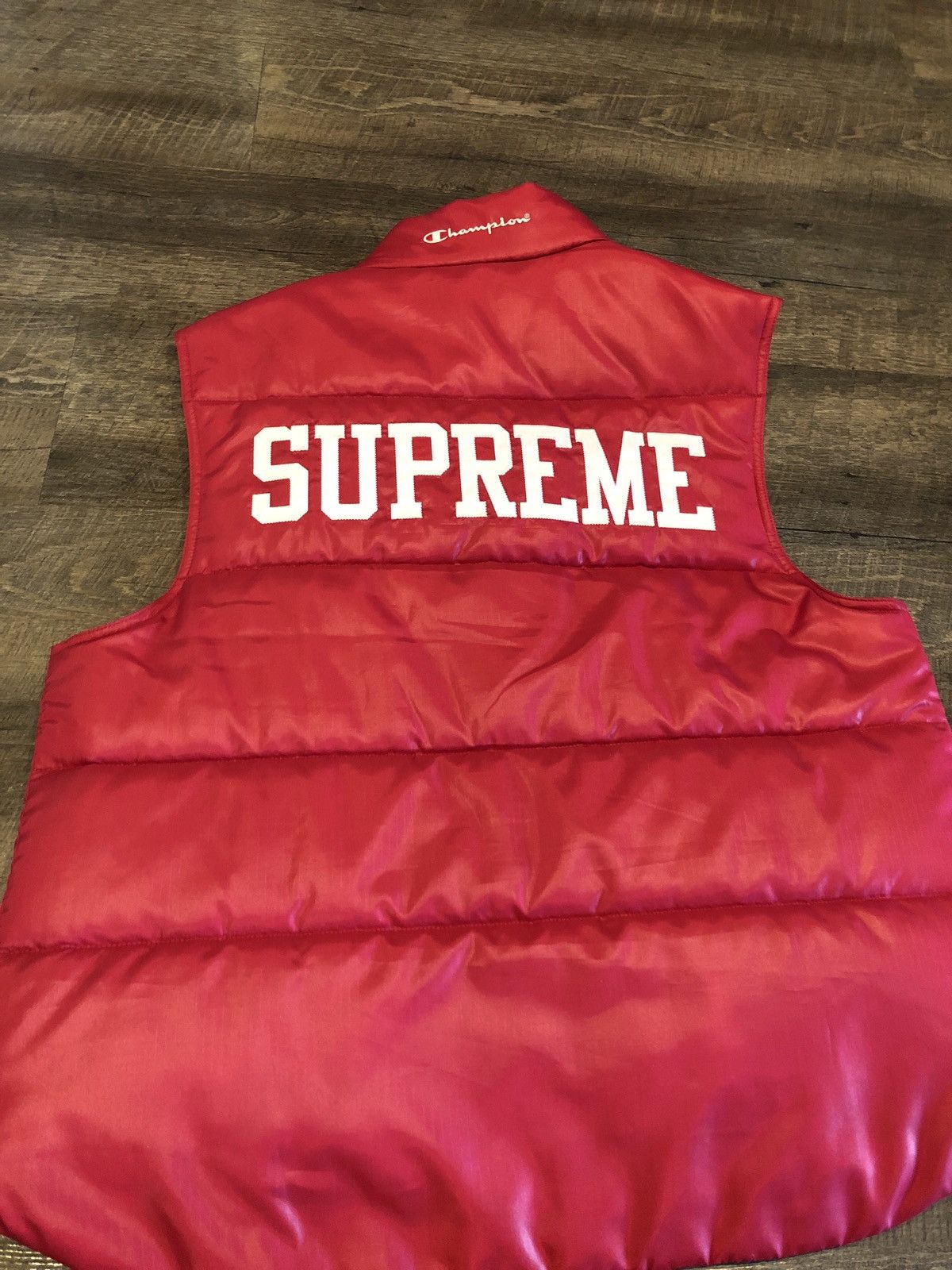 Supreme Supreme®/Champion® Puffy Vest Red | Grailed