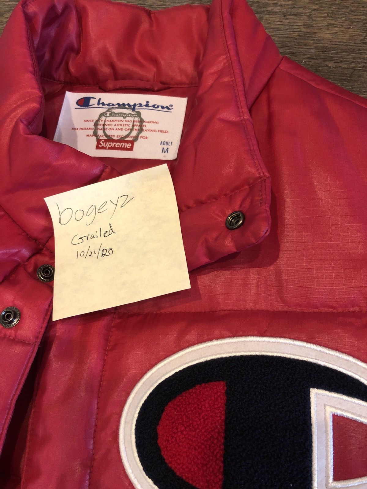 Supreme Champion Puffy Jacket Red