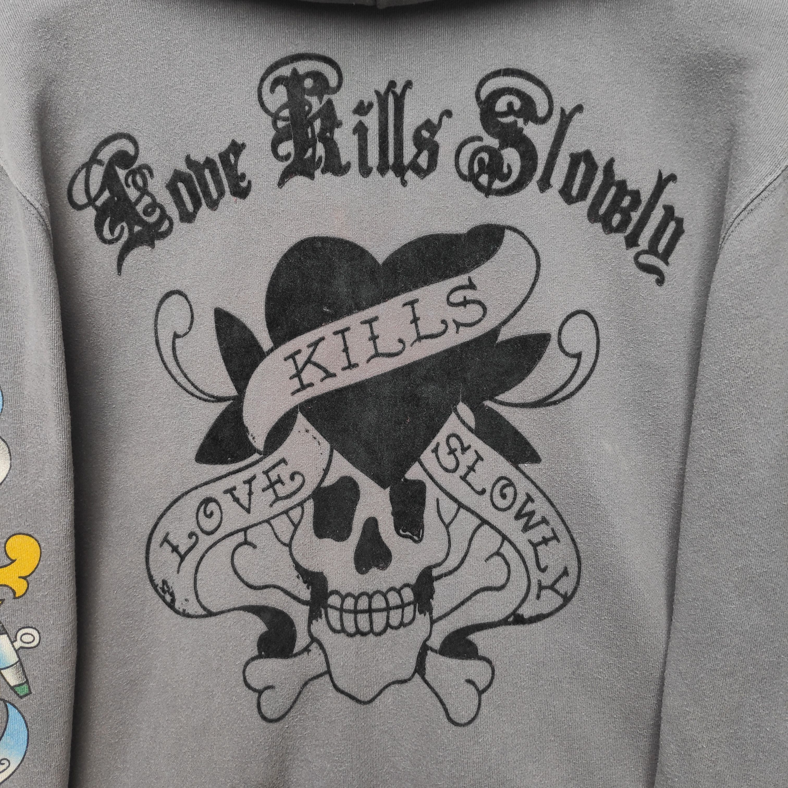 Christian Audigier × Ed Hardy Ed Hardy Hoodie Large Size Gray Love kills Slowly Size US L / EU 52-54 / 3 - 9 Thumbnail