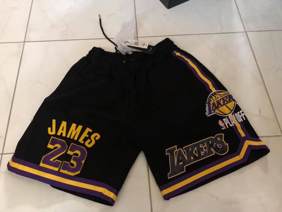 Men's Los Angeles Lakers LeBron James Pro Standard Black Team Player Shorts