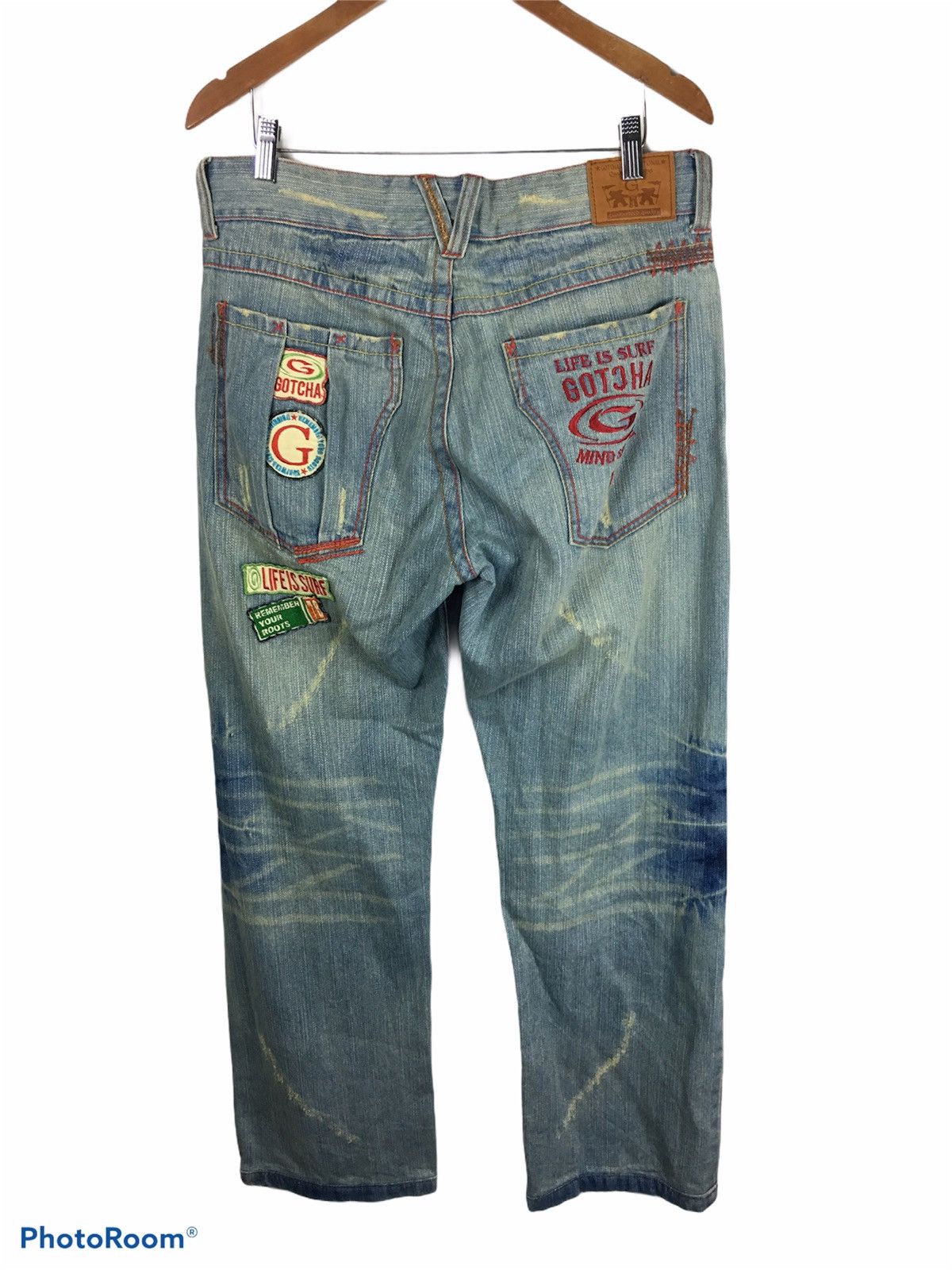 Gotcha Gotcha Surf Distressed Denim Style Jeans Size US 32 / EU 48 - 3 Thumbnail