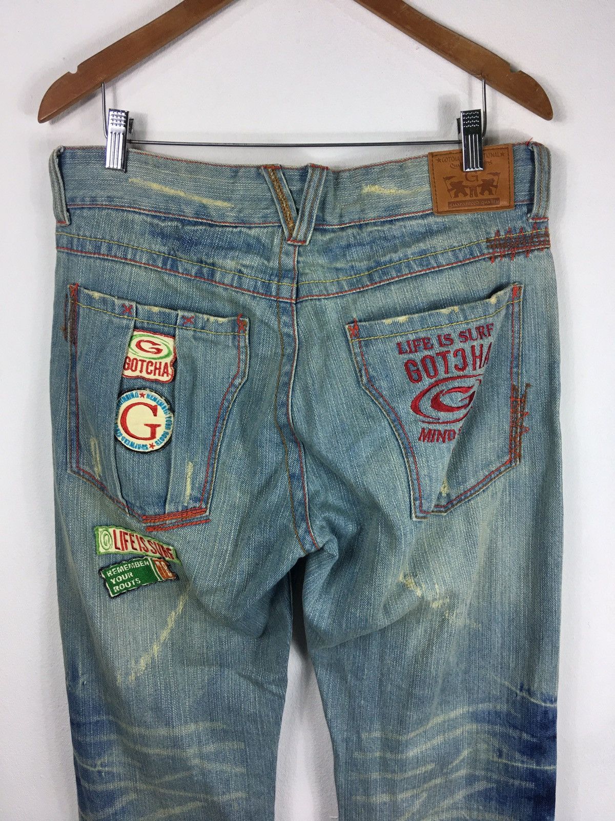 Gotcha Gotcha Surf Distressed Denim Style Jeans Size US 32 / EU 48 - 14 Thumbnail