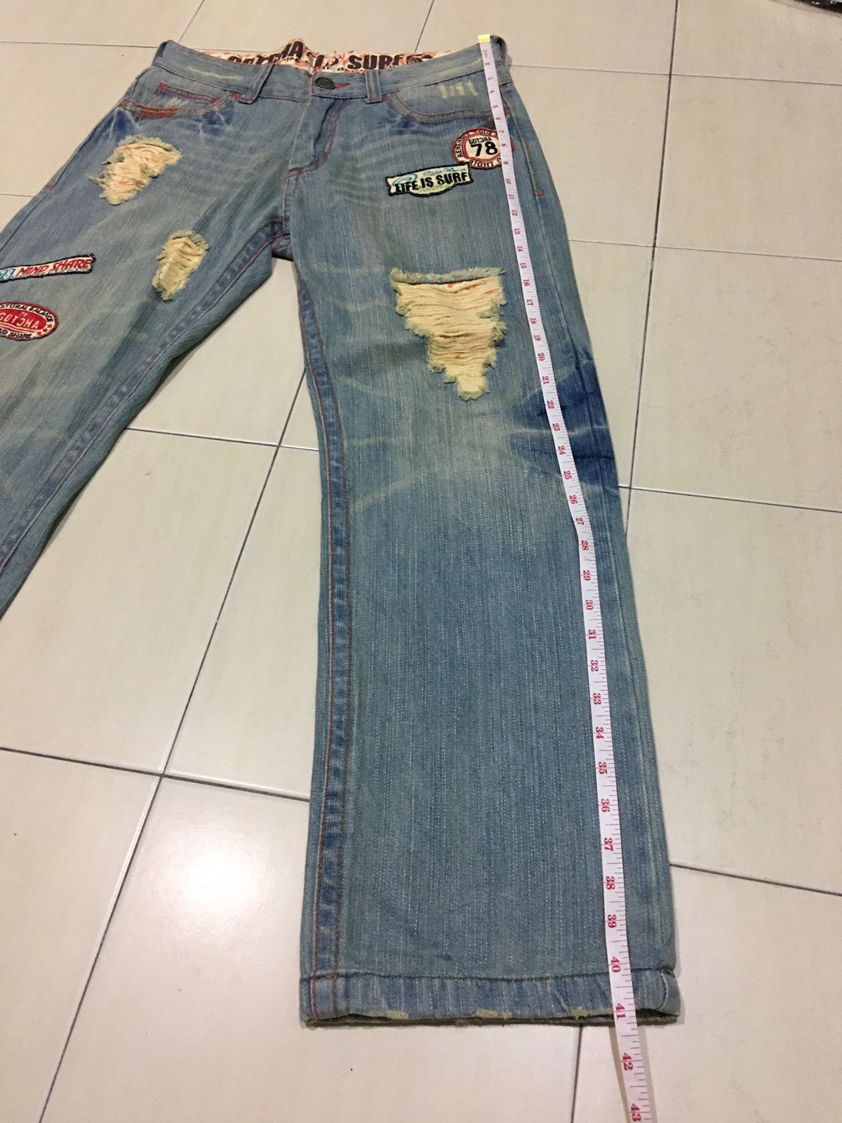 Gotcha Gotcha Surf Distressed Denim Style Jeans Size US 32 / EU 48 - 11 Thumbnail