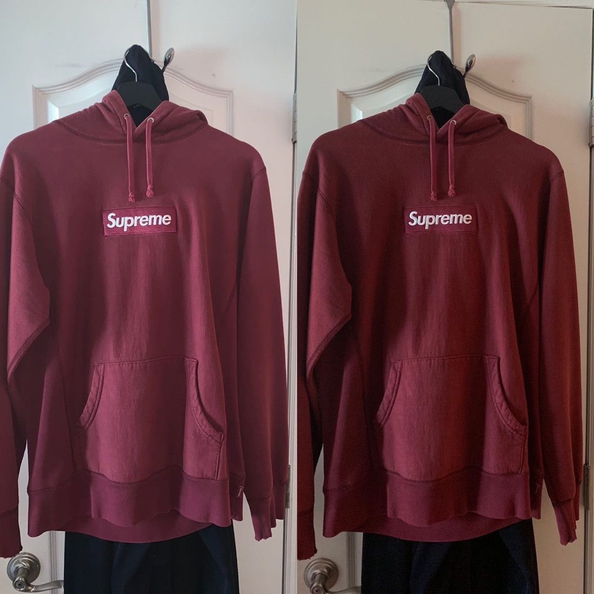 Supreme burgundy best sale box logo hoodie