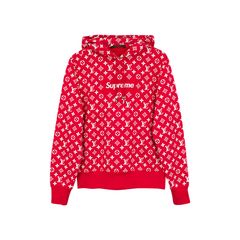 Supreme Louis Vuitton Monogram Red Hoodie - Tagotee